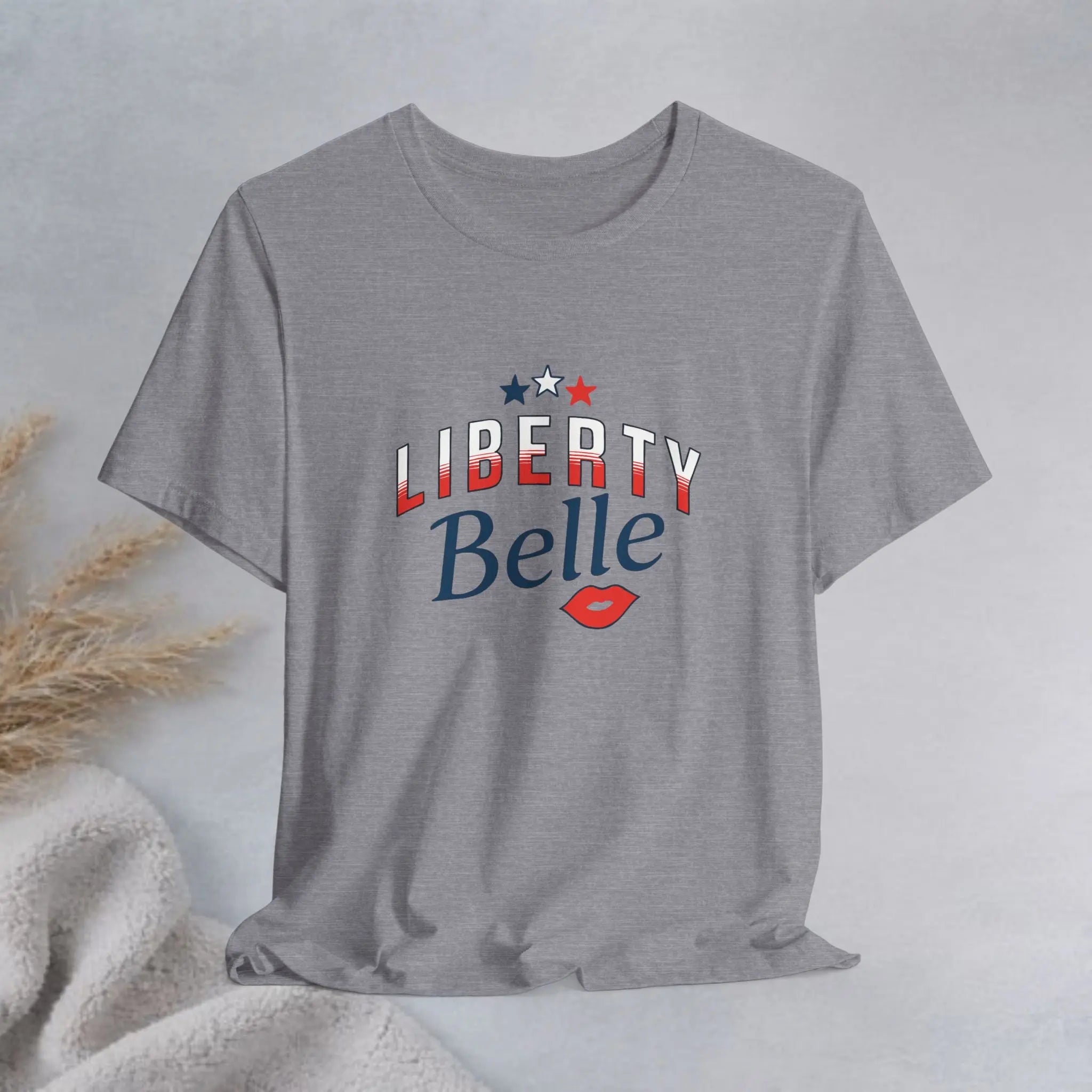 Liberty Belle Tee — Patriotic Stars And Red Lips T-Shirt Printify