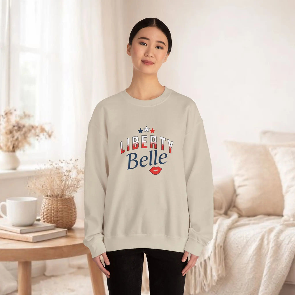 Liberty Belle Sweatshirt — Patriotic Retro Graphic Pullover Printify