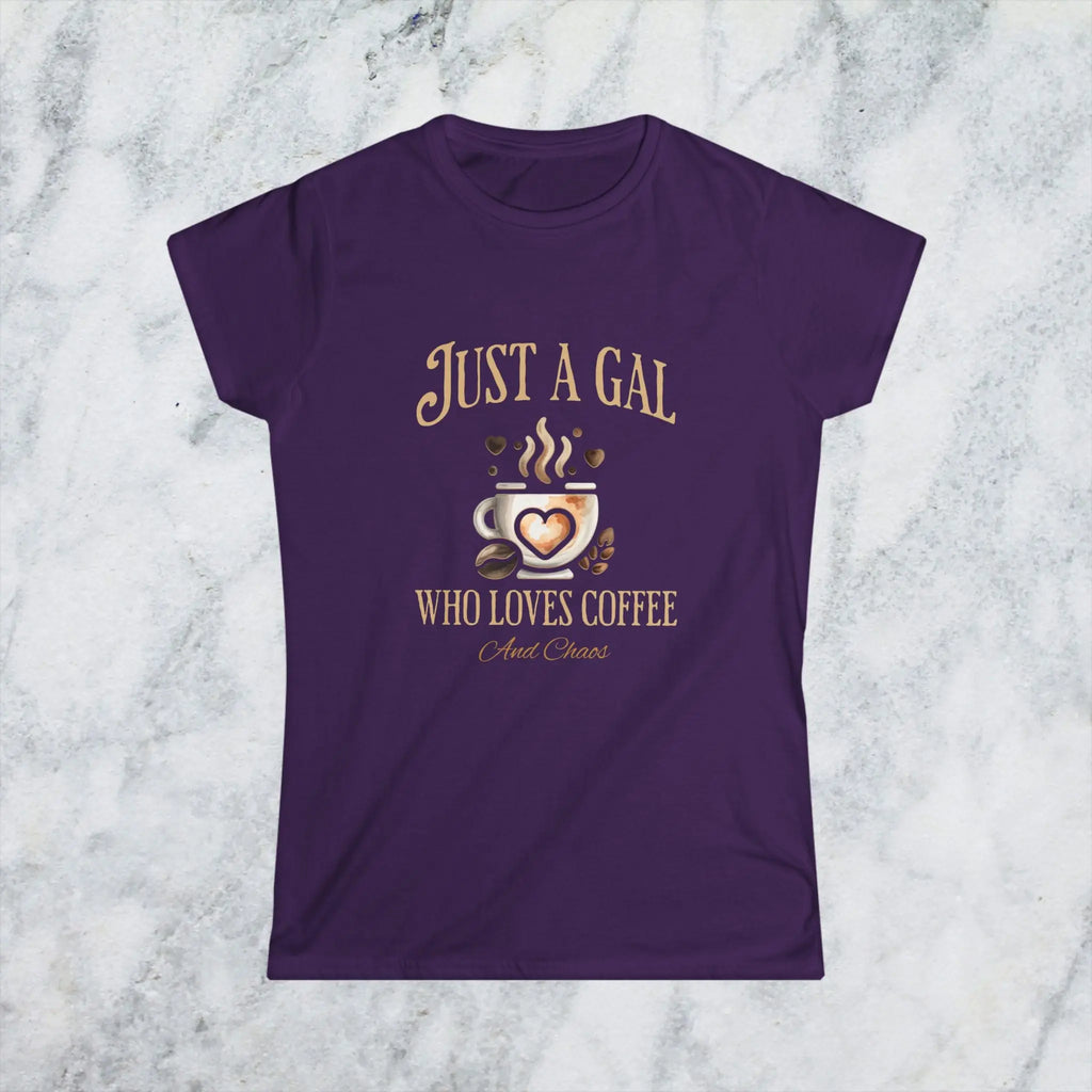 Just a Gal T-shirt - Who Loves Coffee - Boho Style Coffee Gal T-shirt Printify