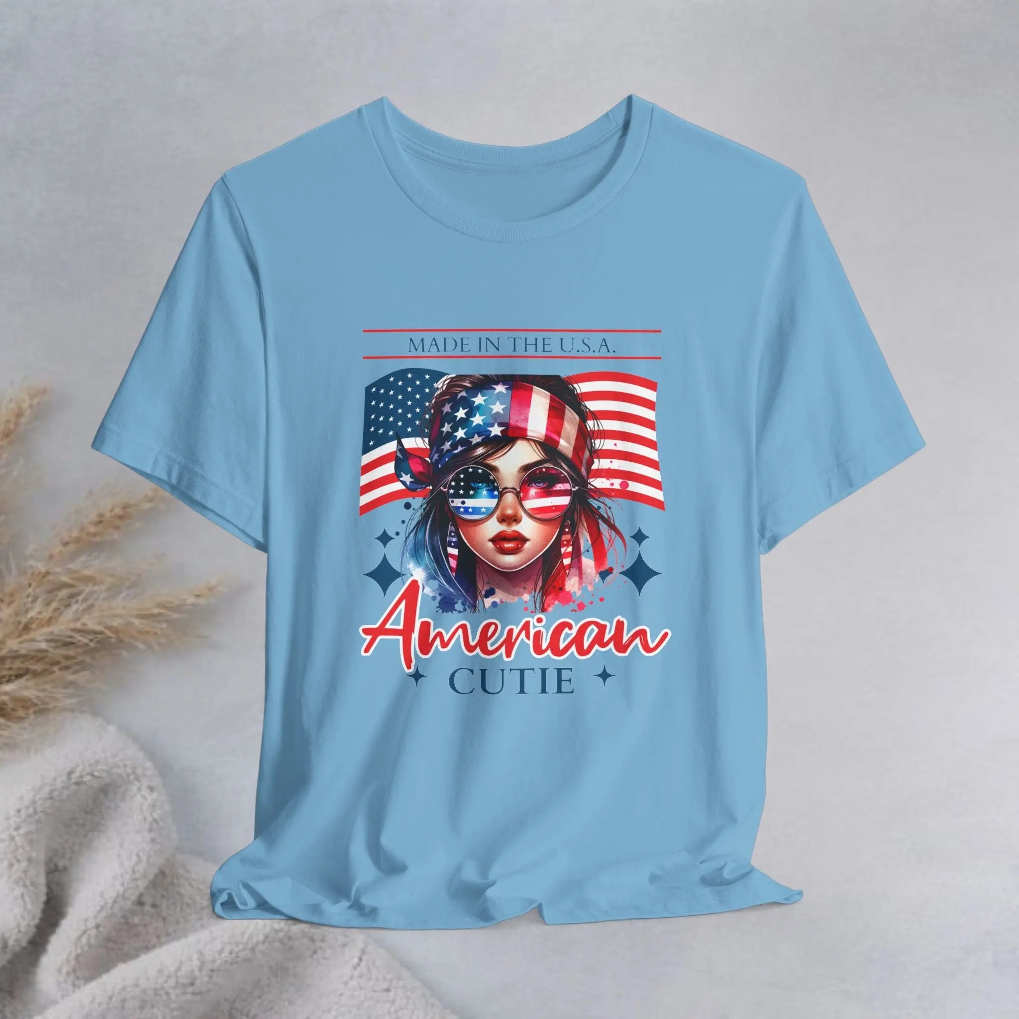 American Cutie T-Shirt — Patriotic USA Flag Graphic Tee Printify