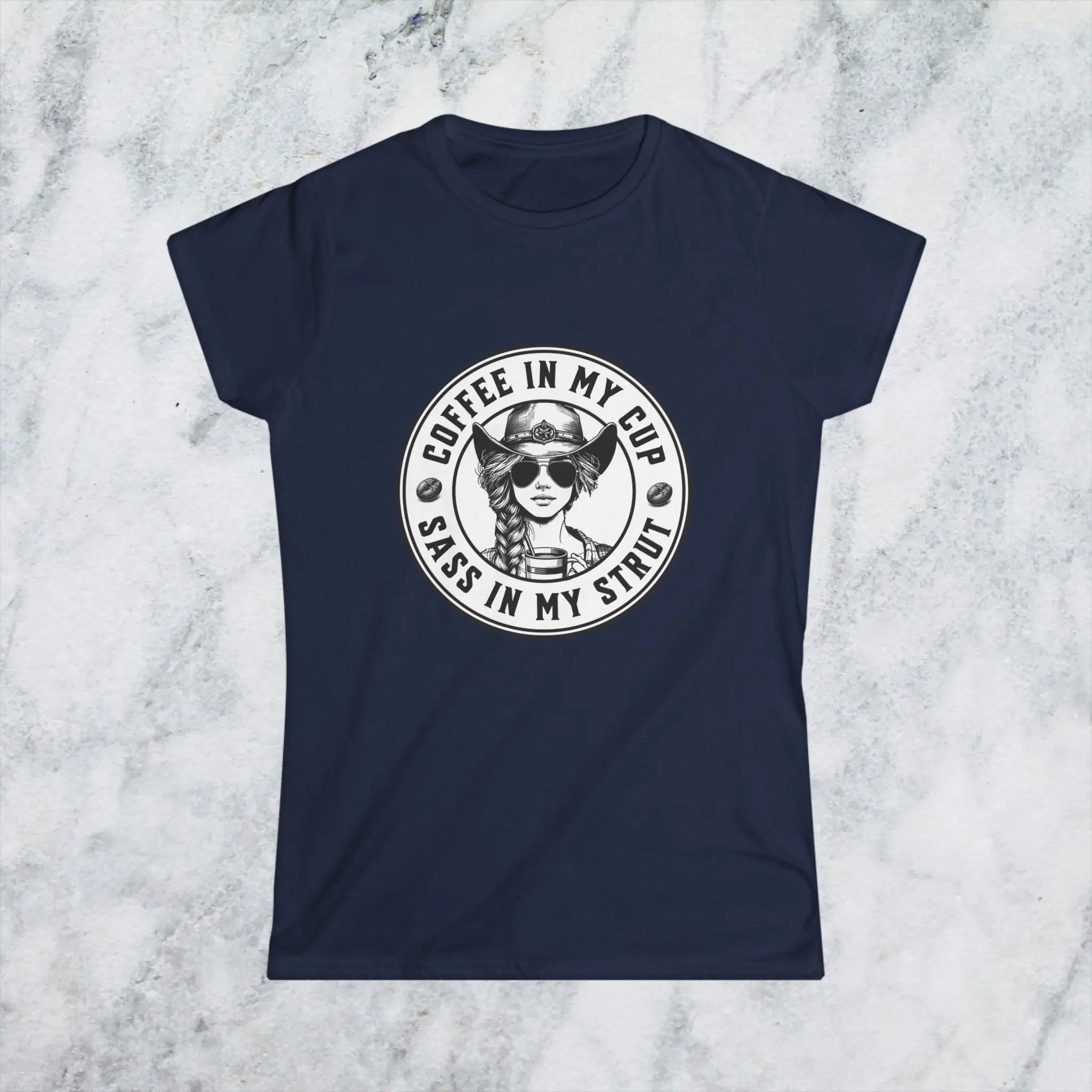 Sass in My Strut T-Shirt – Sassy Cowgirl Coffee T-shirt, Funny Coffee Lover Tee for Women, Sassy Cowgirl Caffeine Queen Shirt, Attitude Gift Idea Printify