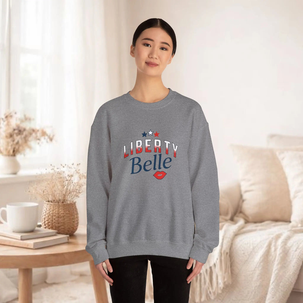 Liberty Belle Sweatshirt — Patriotic Retro Graphic Pullover Printify