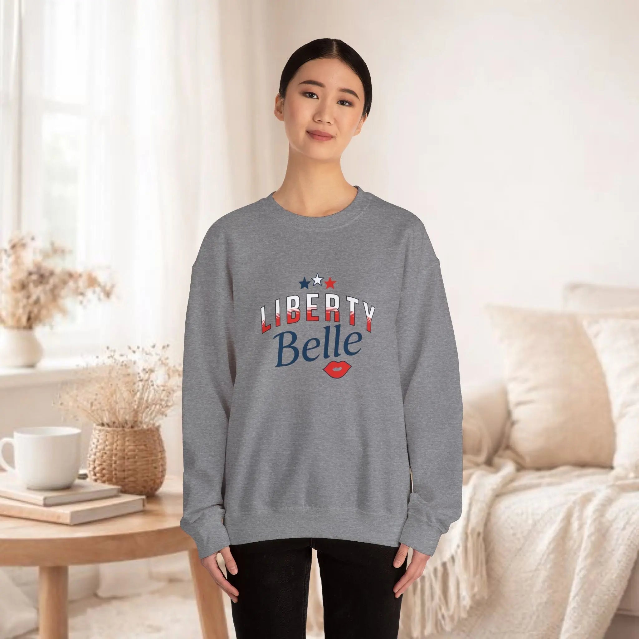 Liberty Belle Sweatshirt — Patriotic Retro Graphic Pullover Printify