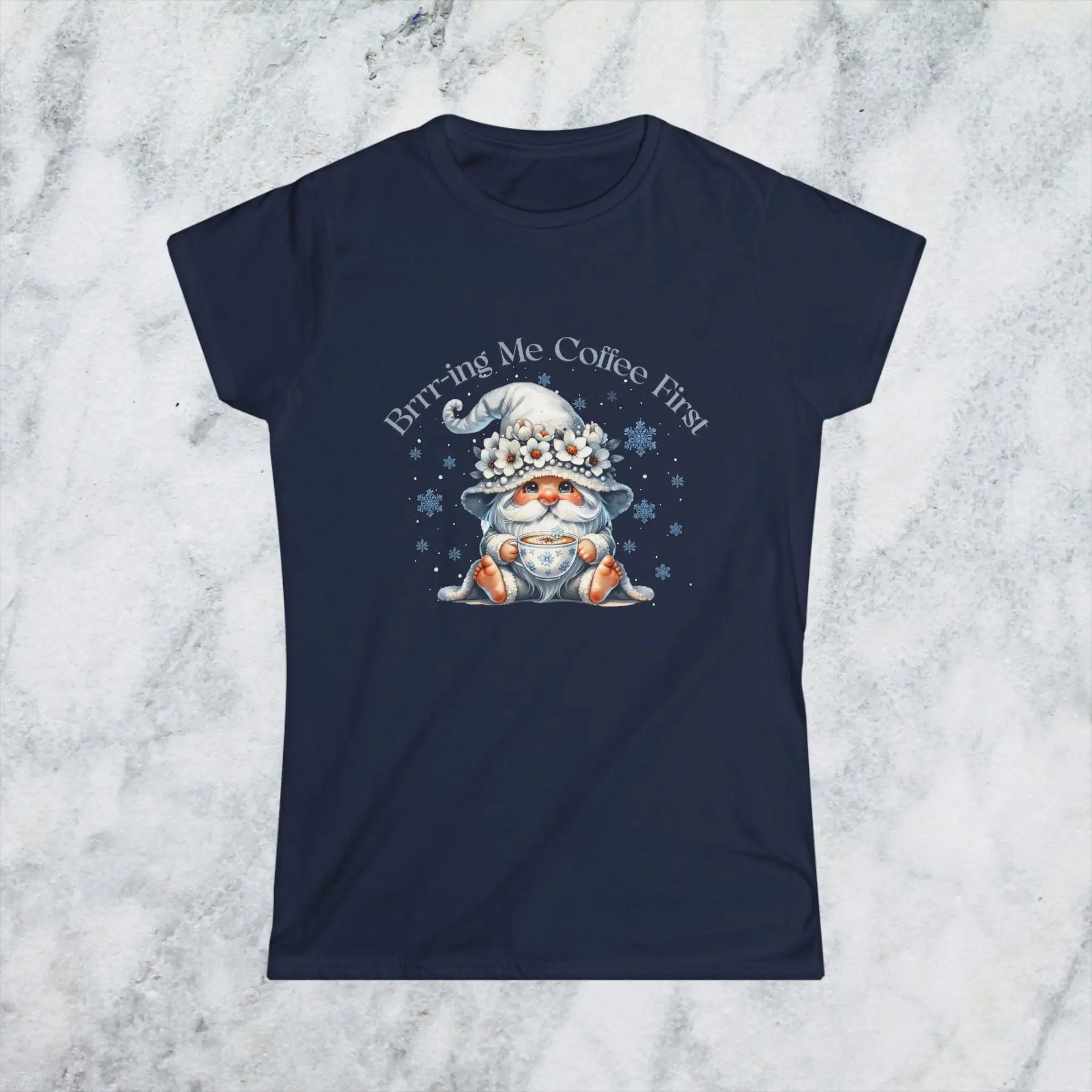 Brr-ing Me Coffee T-Shirt - Cute Gnome Winter Design Printify