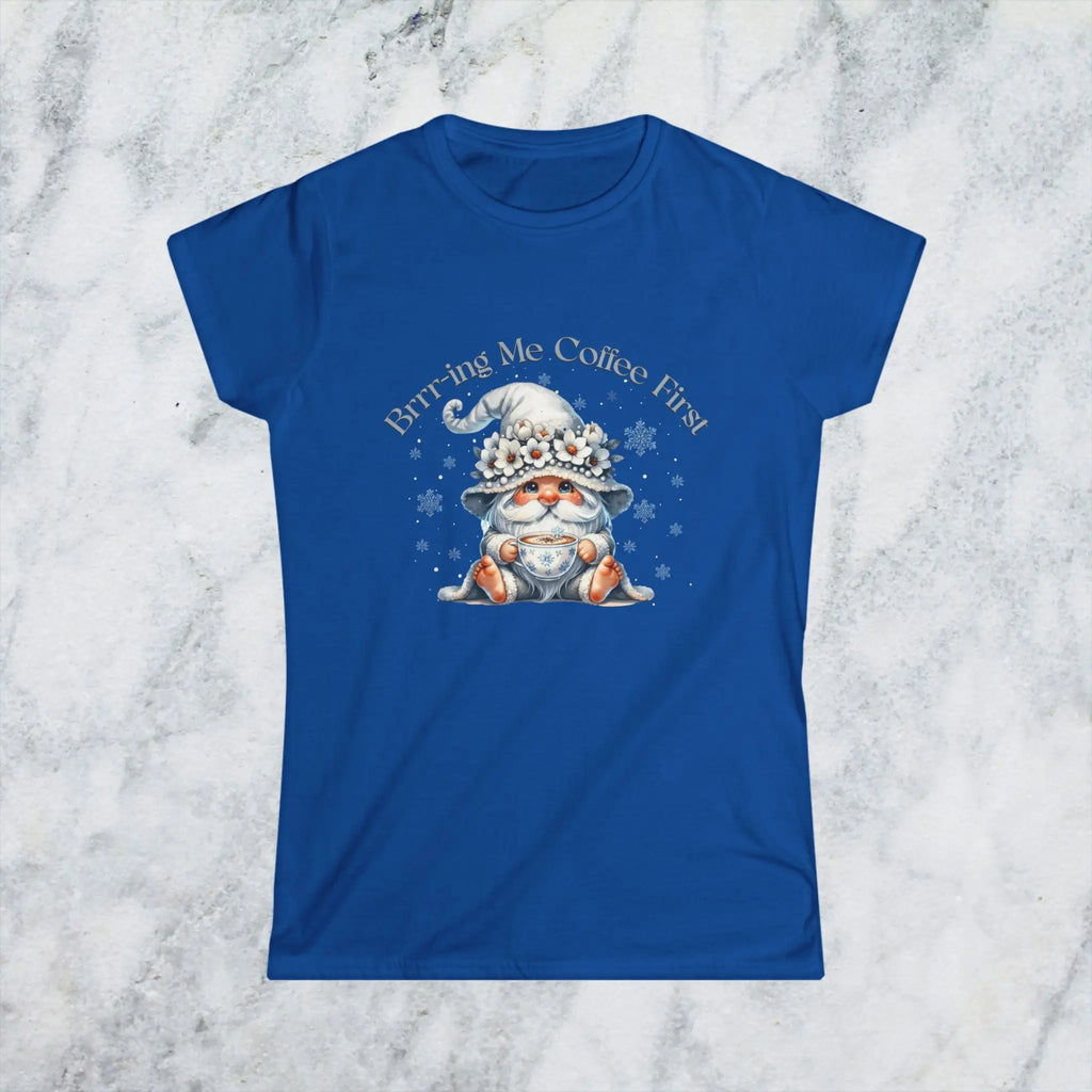 Brr-ing Me Coffee T-Shirt - Cute Gnome Winter Design Printify
