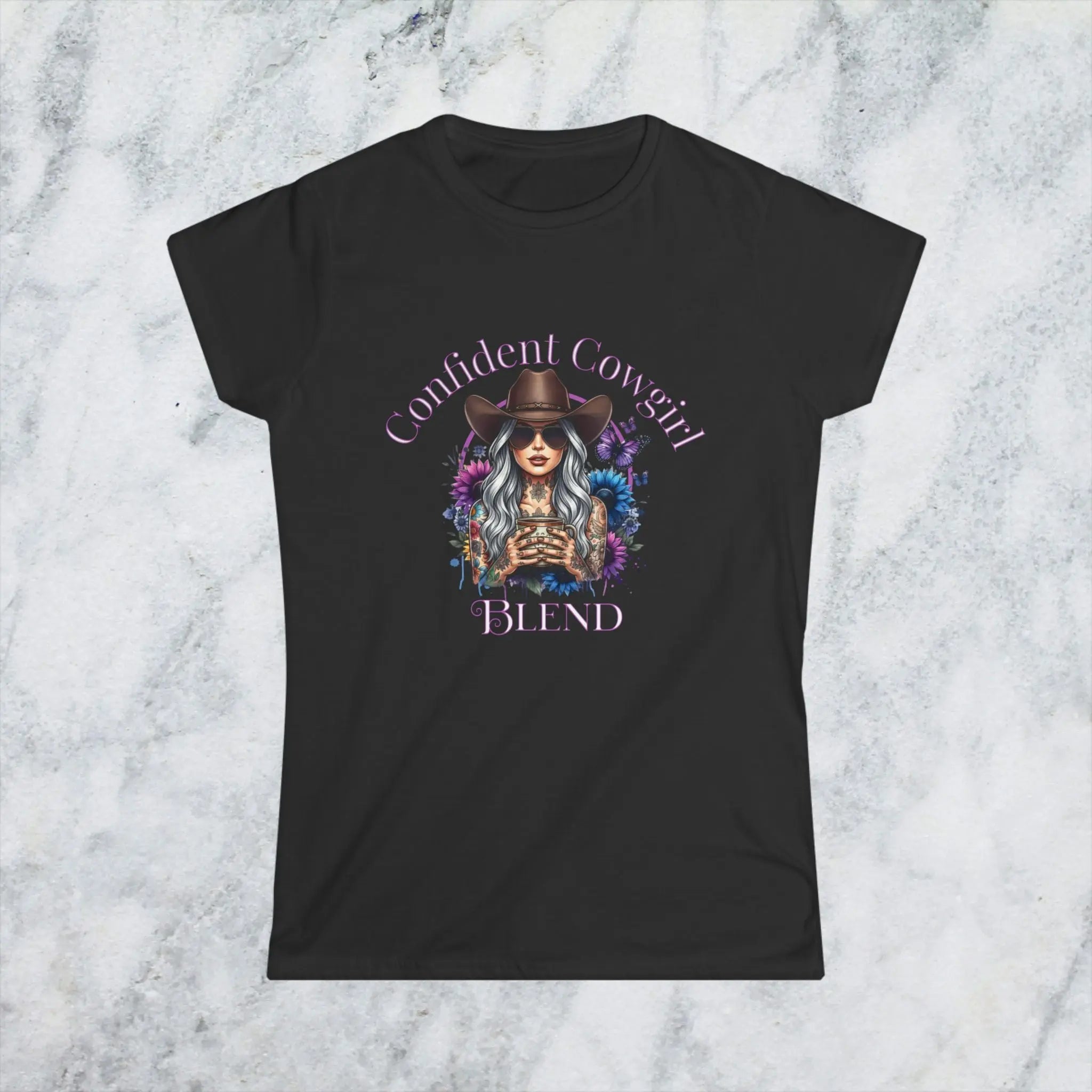 Confident Cowgirl Tee — Women's Graphic Western Coffee Shirt Printify