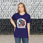 All American Beauty T-Shirt — Red White & Blue Peace Sign Silhouette Printify