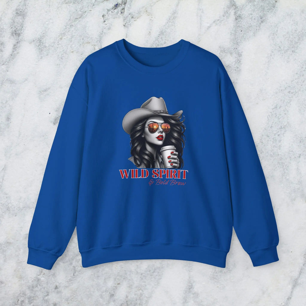 Wild Spirit Sweatshirt — Cowboy Cowgirl Graphic 'Wild Spirit' Printify