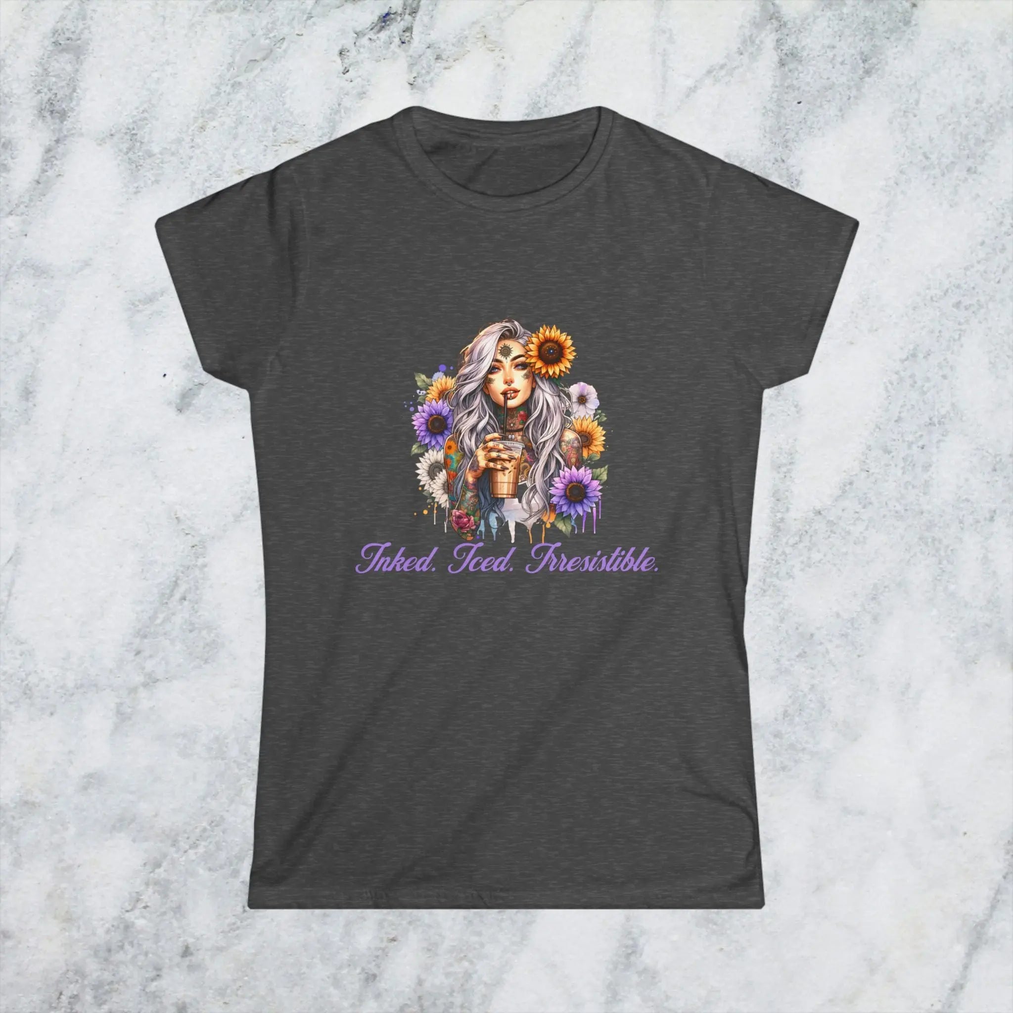 Irresistible Tshirt - Sunflower Tattoo Woman Coffee Tee Printify