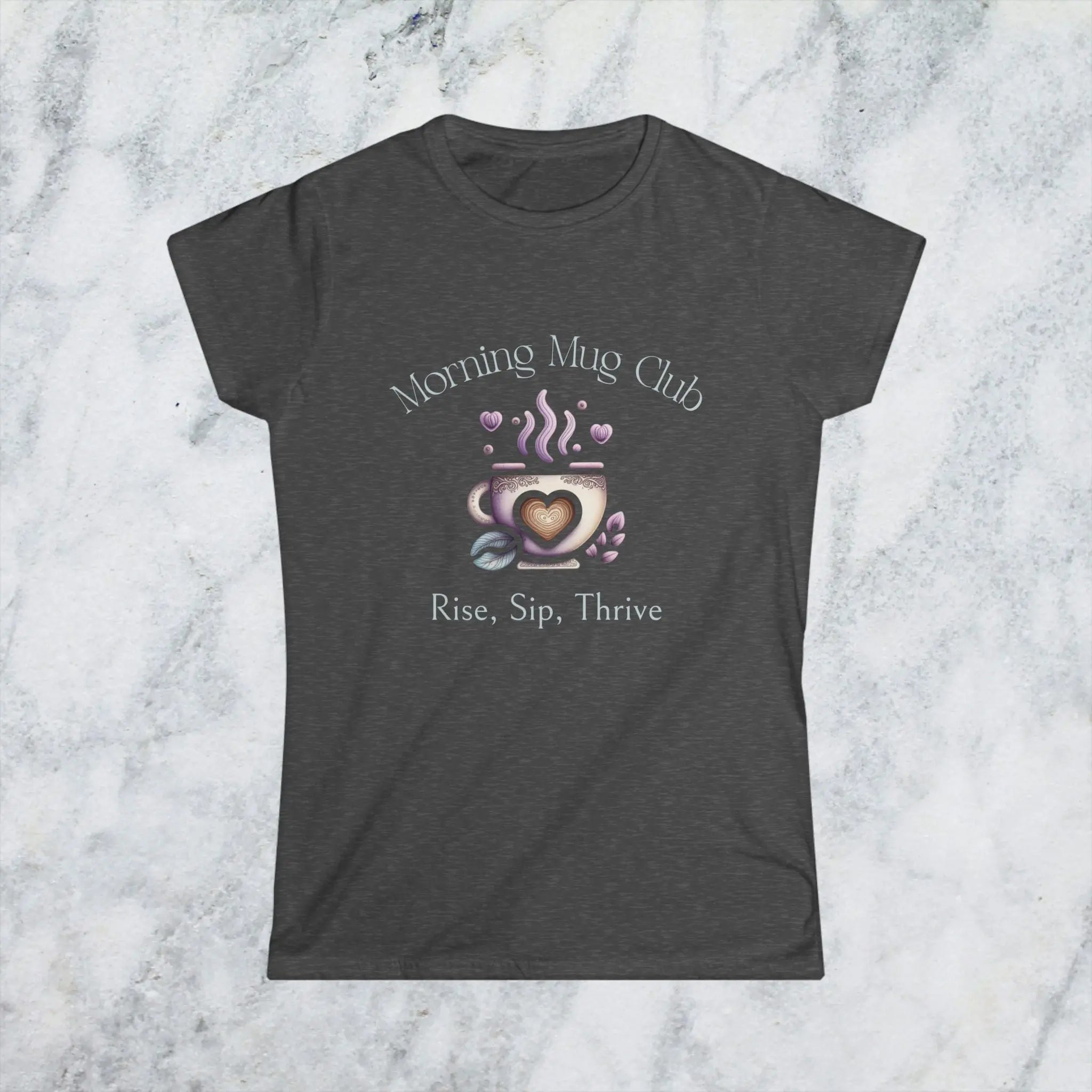 Rise, Sip, Thrive T-shirt - Morning Mug Club - Boho Style Coffee Mug Tee Printify
