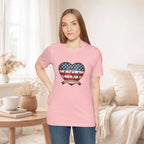 Where My Heart Is T-Shirt — Patriotic Heart Tee Printify