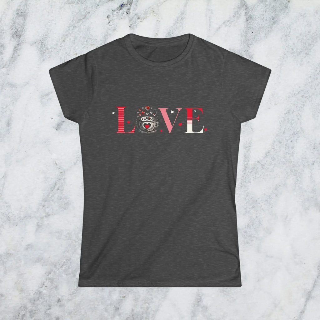 Coffee Love T-Shirt – “LOVE” with Coffee Cup Design - Boldly Bitter Company