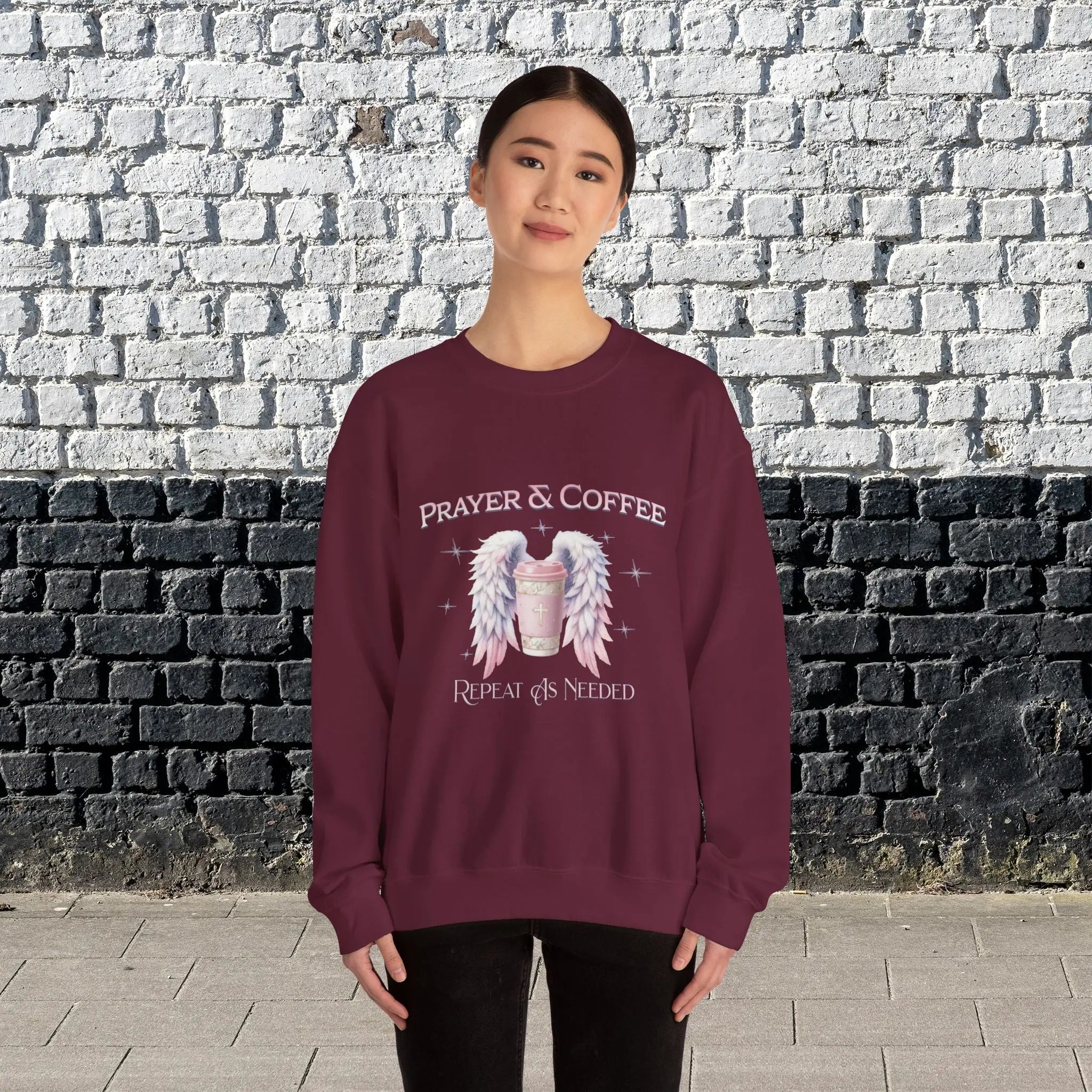 Prayer & Coffee Sweatshirt | Unisex Crewneck | Cozy Gift for Coffee Lovers | Relaxed Fit for Chill Days | Perfect for Holidays & Gatherings - Boldly Bitter Company