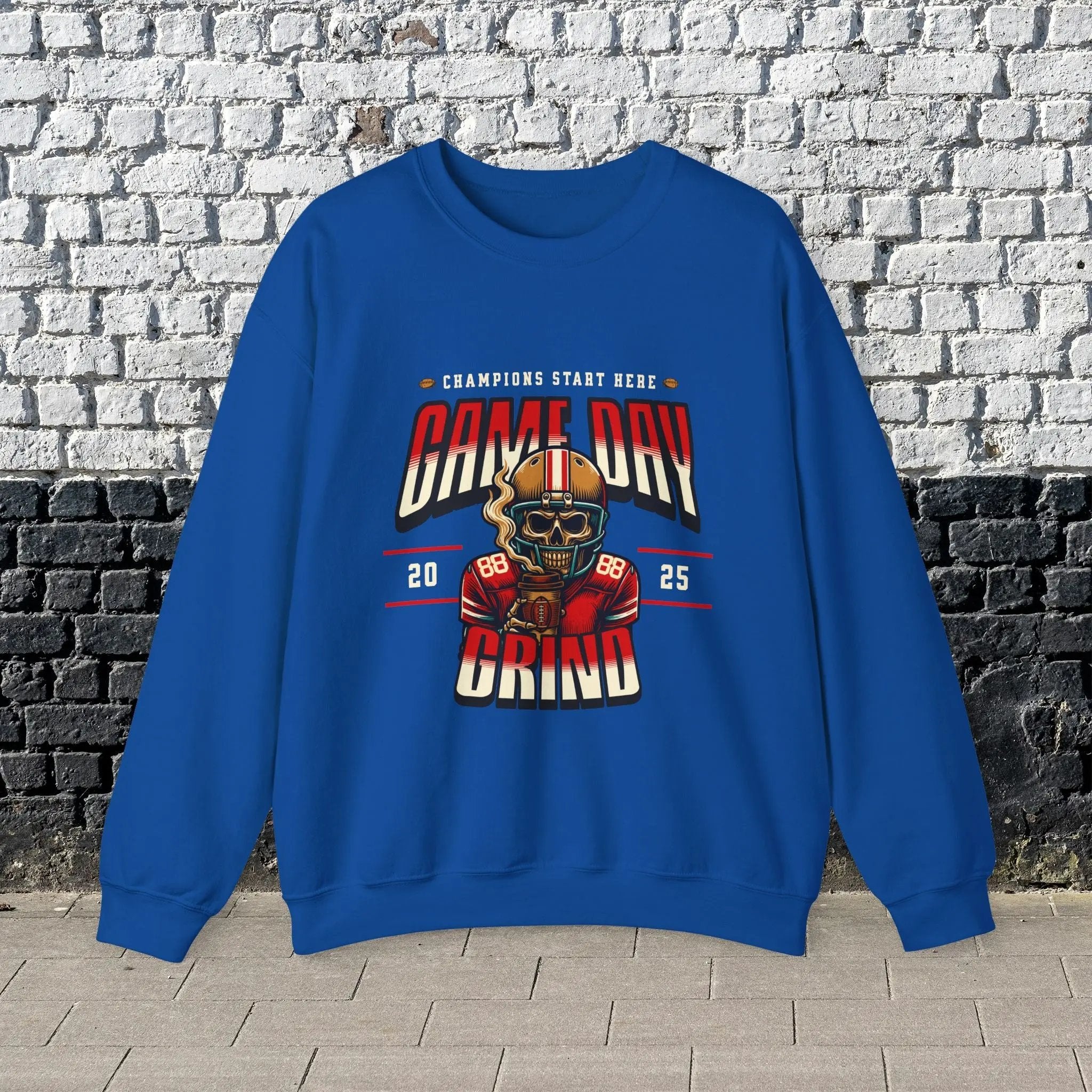 Game Day Grind Sweatshirt - Coffee Football Warm Cozy Sweatshirt Printify