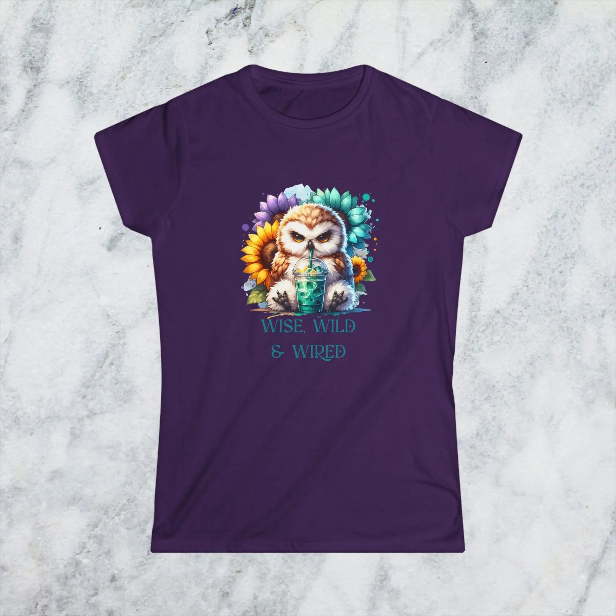 Wise Wild Owl T-Shirt – “Wise, Wild and Wired” Sunflower Owl Tee Printify