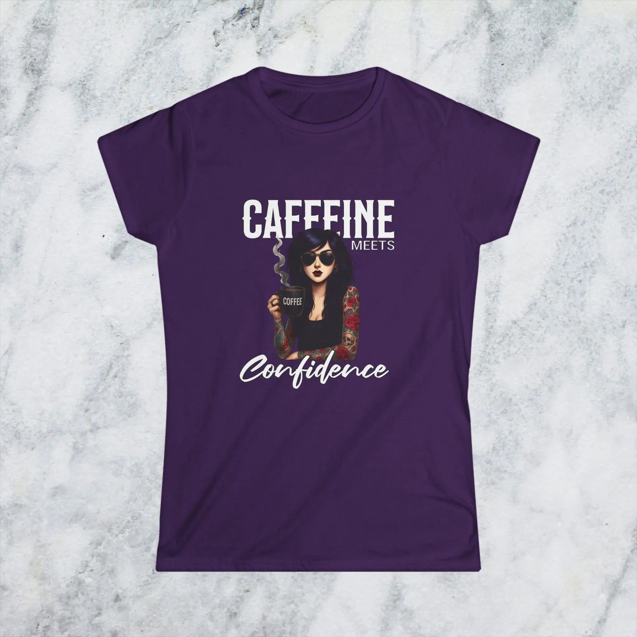 Caffeine Meets Confidence T-Shirt Tattoo Woman Caffeine Confidence Design Printify