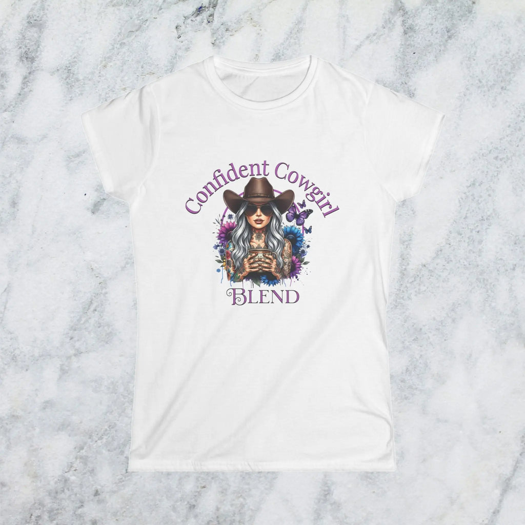 Confident Cowgirl Tee — Women's Graphic Western Coffee Shirt Printify