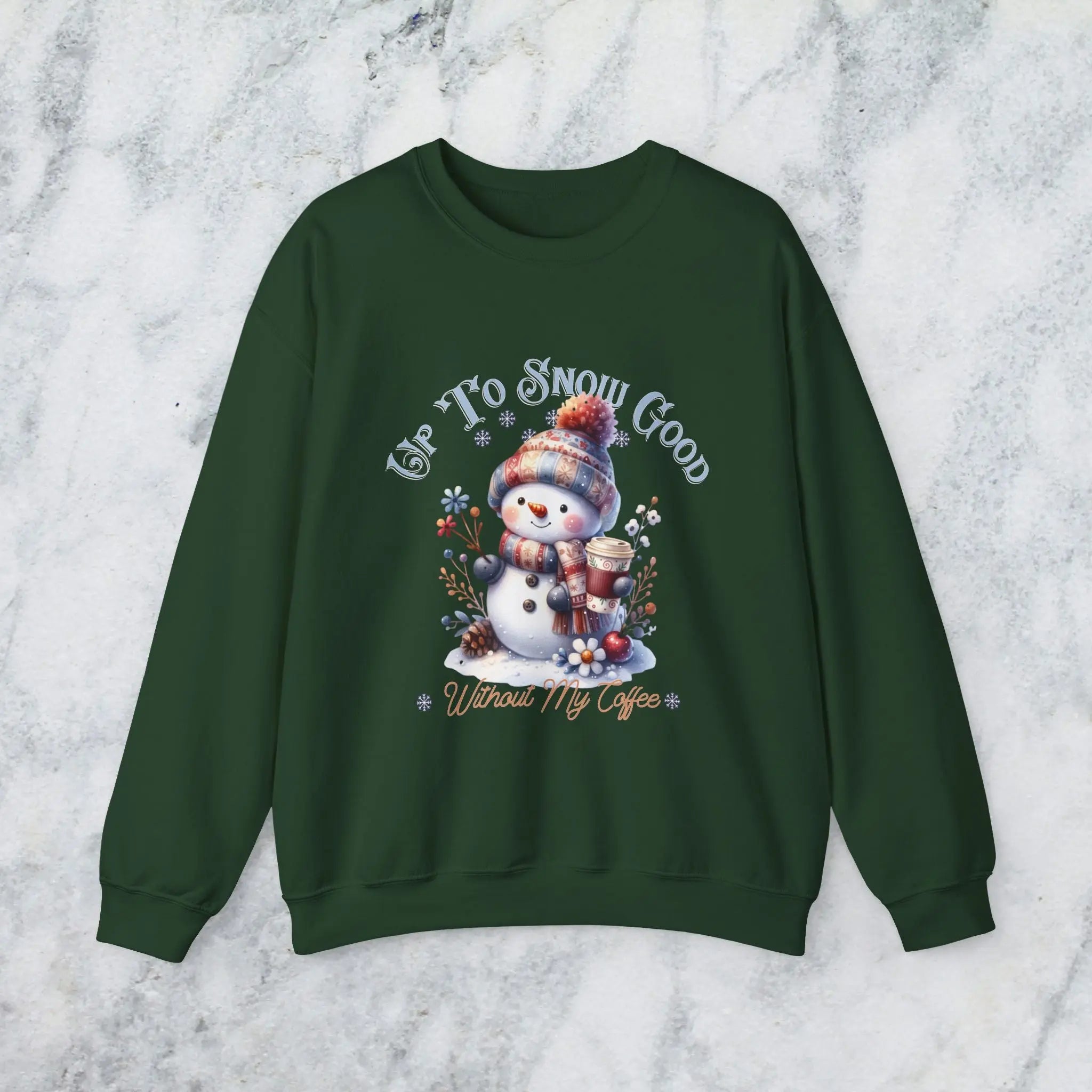 Up To Snow Good Sweatshirt- Cute Winter Snowman Sweatshirt Printify