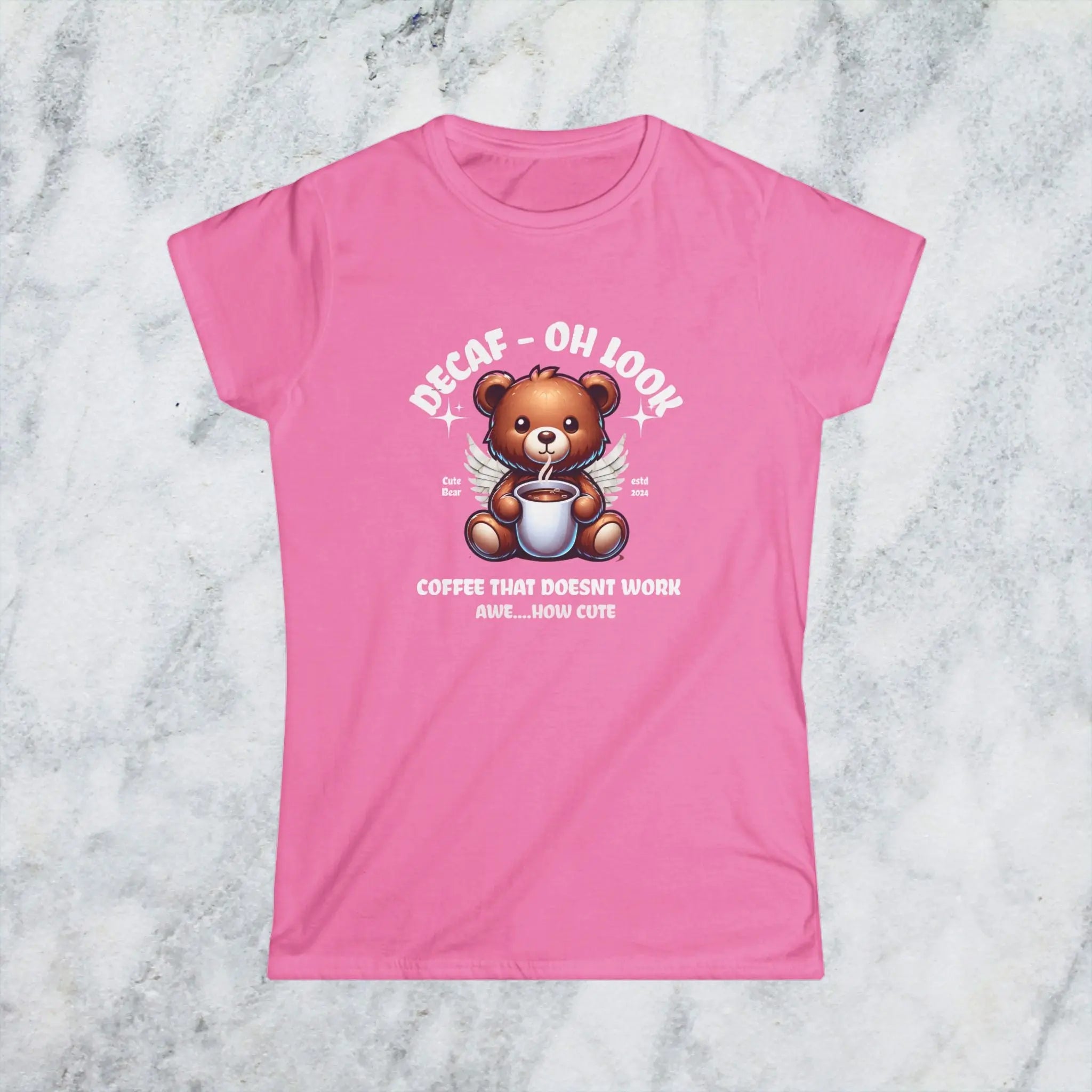 Decaf Bear T-shirt - Decaf Coffee that doesn't work - Boldly Bitter Company
