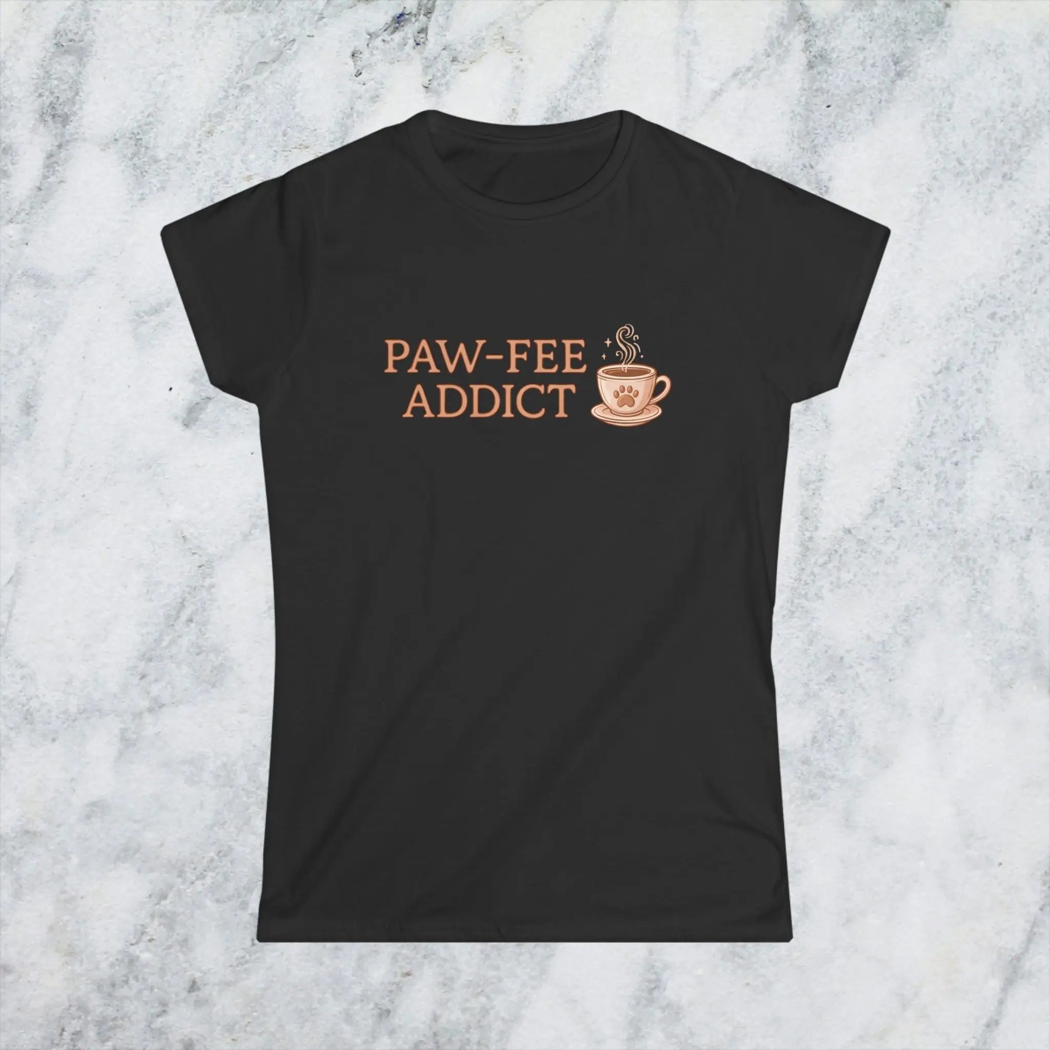 Paw-fee Addict Tee — Cute Coffee & Cat Lovers Shirt Printify