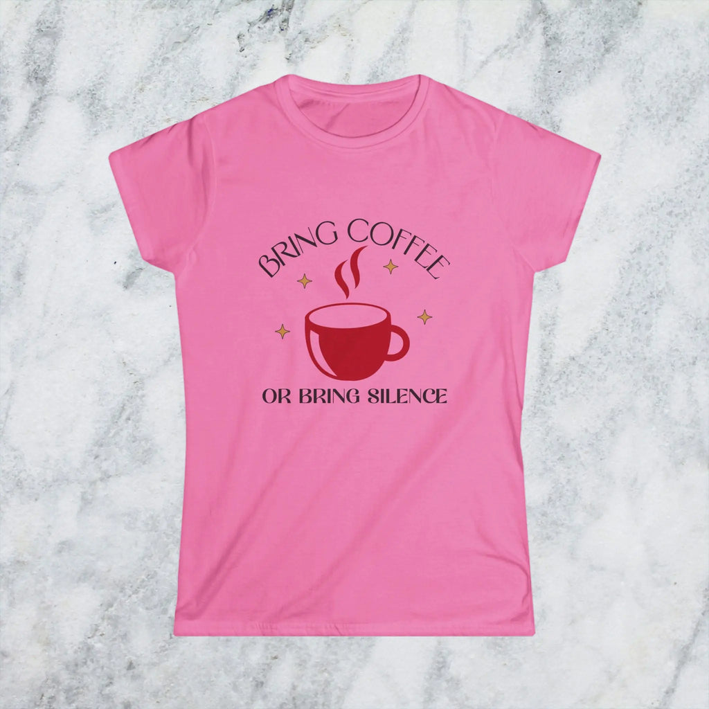 Bring Coffee Tee - Bring Silence T-Shirt – Funny Coffee Cup Graphic Tee Printify