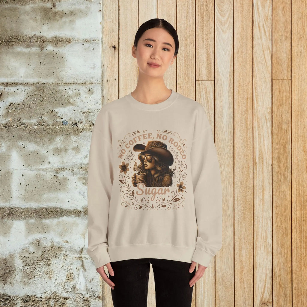 No Coffee No Rodeo Sweatshirt - cute western cowgirl coffee top Printify