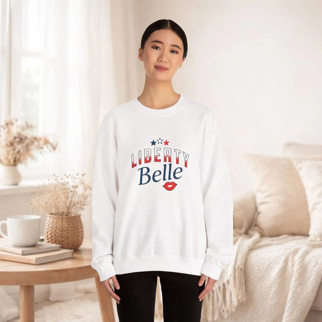 Liberty Belle Sweatshirt — Patriotic Retro Graphic Pullover Printify