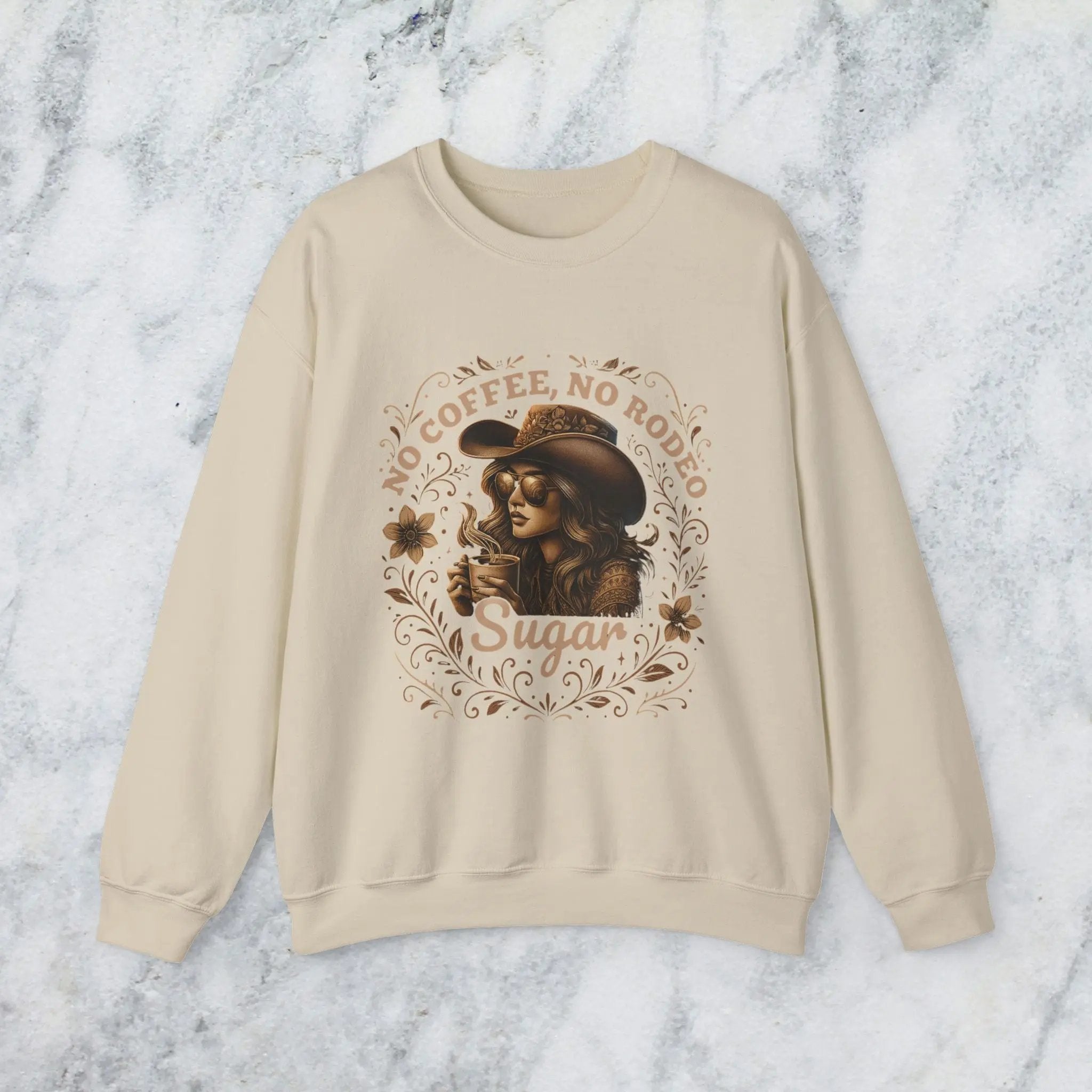 No Coffee No Rodeo Sweatshirt - cute western cowgirl coffee top Printify