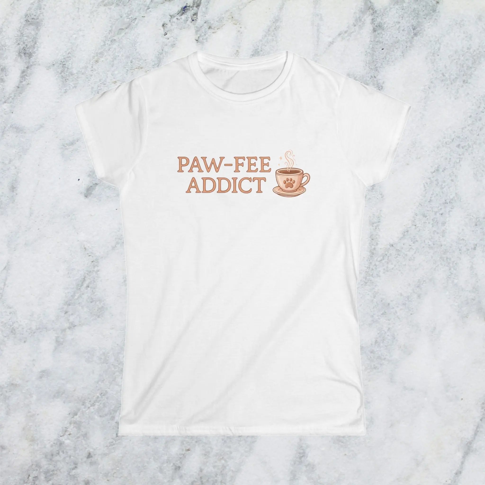 Paw-fee Addict Tee — Cute Coffee & Cat Lovers Shirt Printify