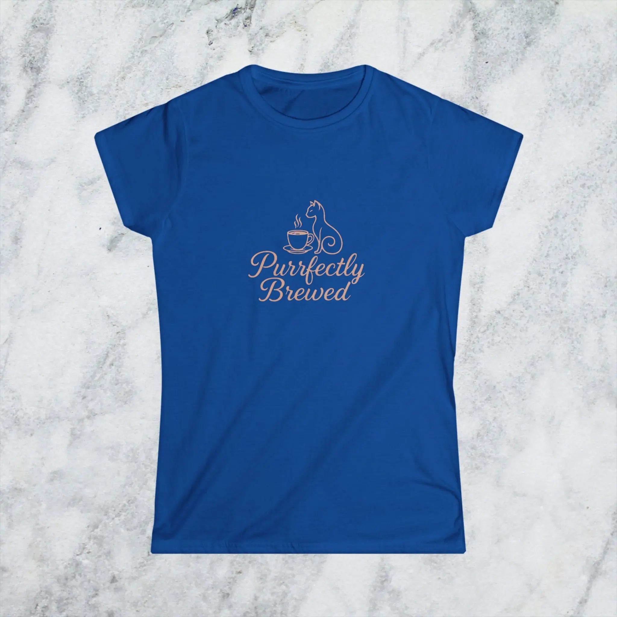 Purrfectly Brewed Tee — Women's Cat Coffee Lovers Shirt Printify