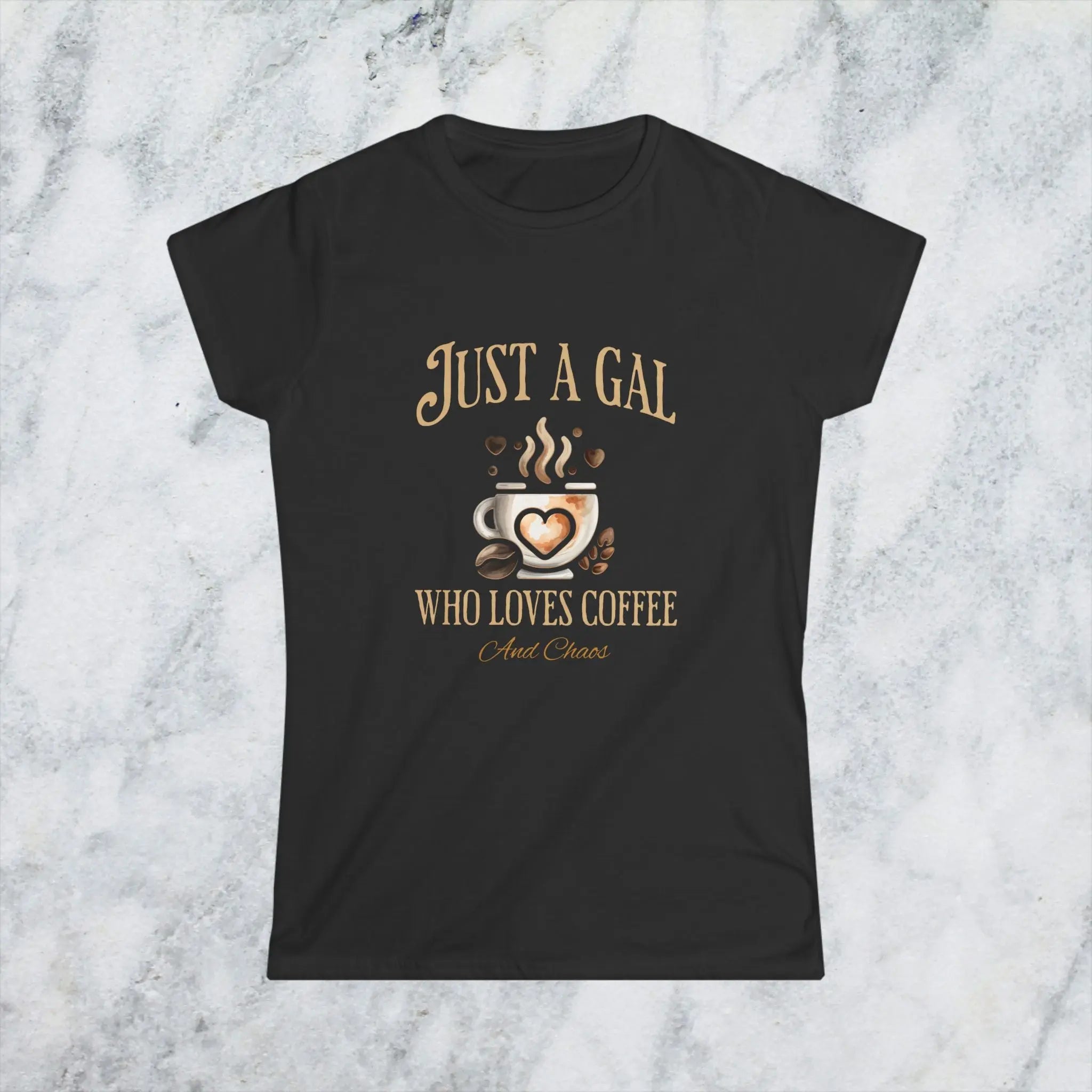 Just a Gal T-shirt - Who Loves Coffee - Boho Style Coffee Gal T-shirt Printify