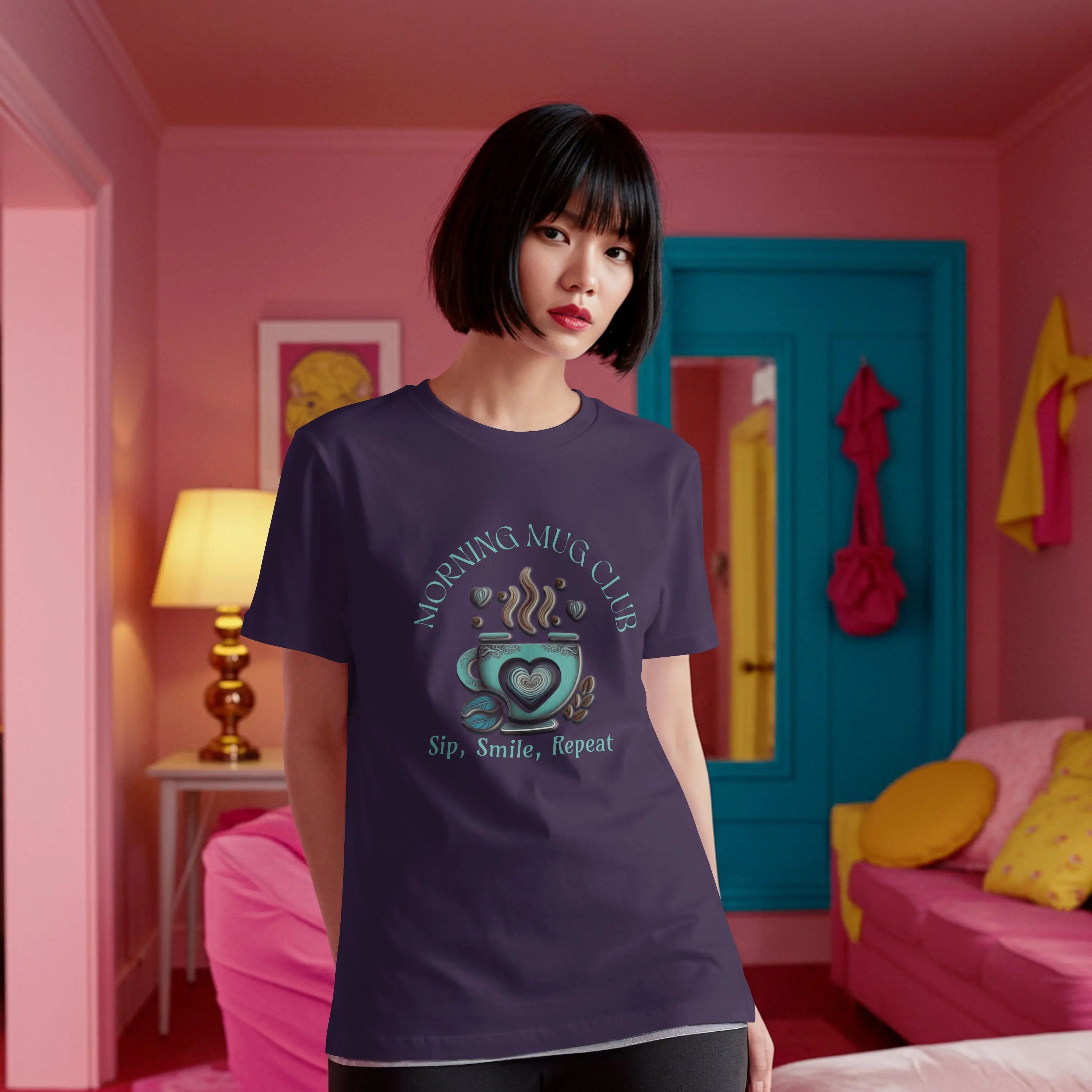 Sip Smile Repeat T-shirt - Morning Mug Club Collection Printify
