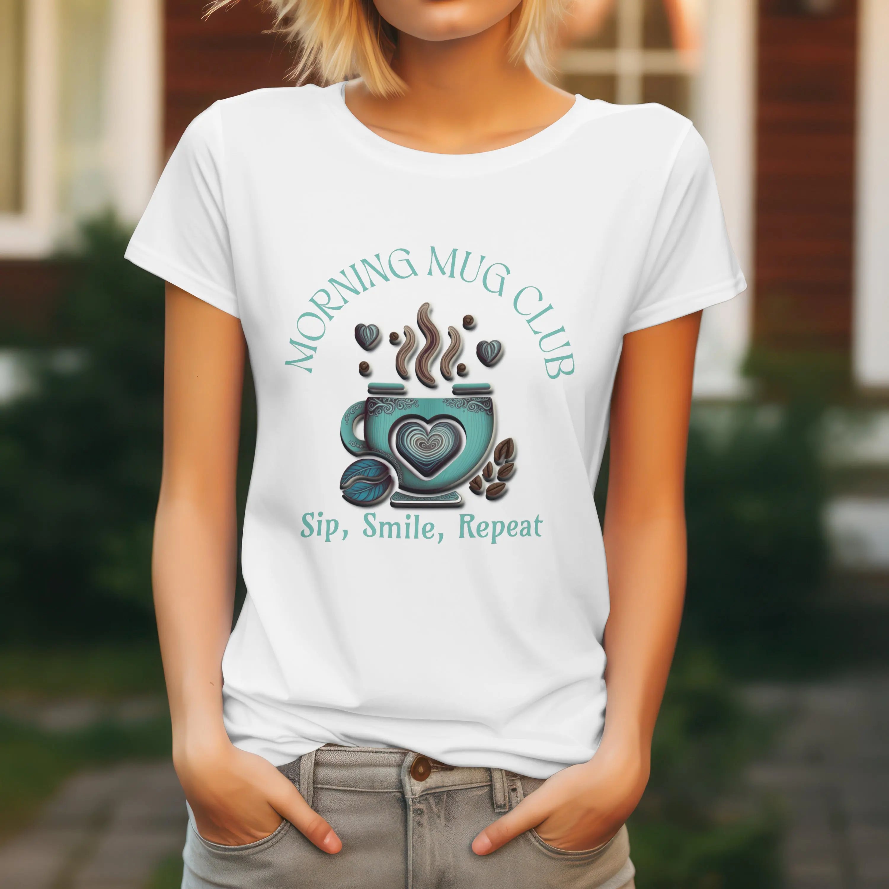 Sip Smile Repeat T-shirt - Morning Mug Club Collection Printify