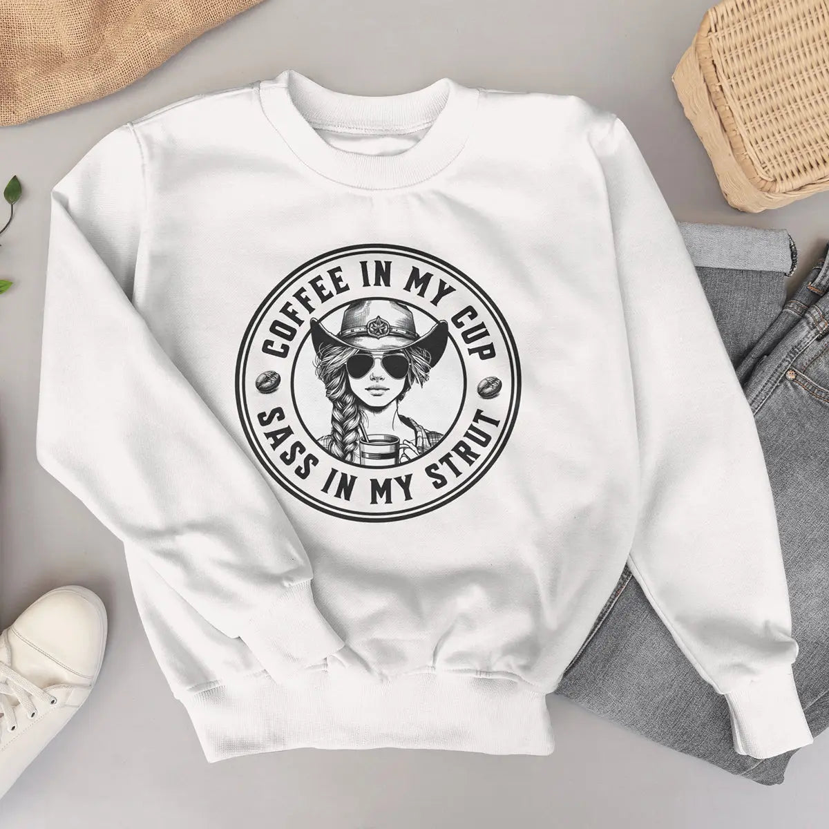 Sass In My Strut Sweatshirt - Cute Sassy Western Cowgirl Top Printify