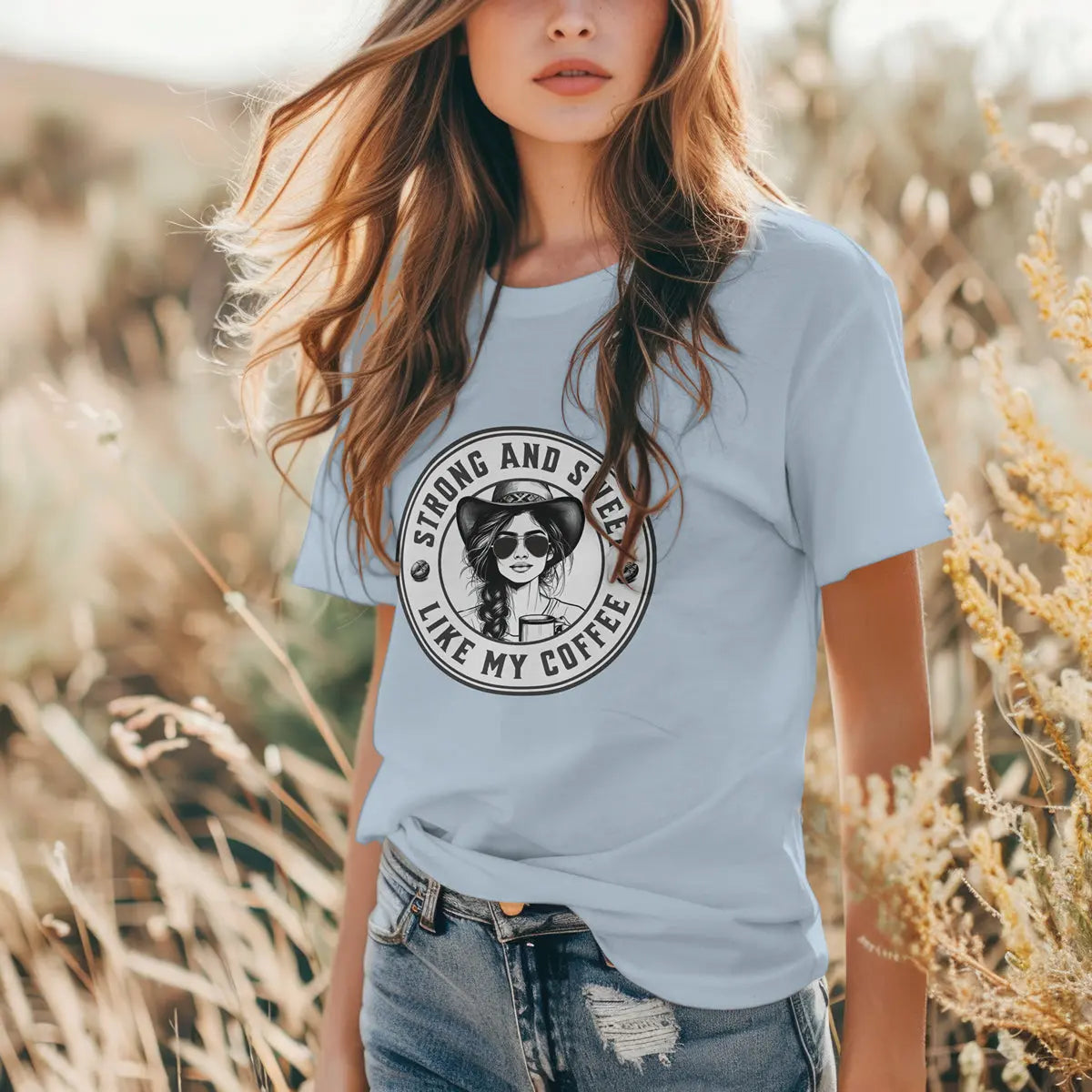 Sweet and Strong T-Shirt – Funny Coffee Lover Tee for Women, Empowering Caffeine Queen Shirt, Bold Morning Gift Idea Printify