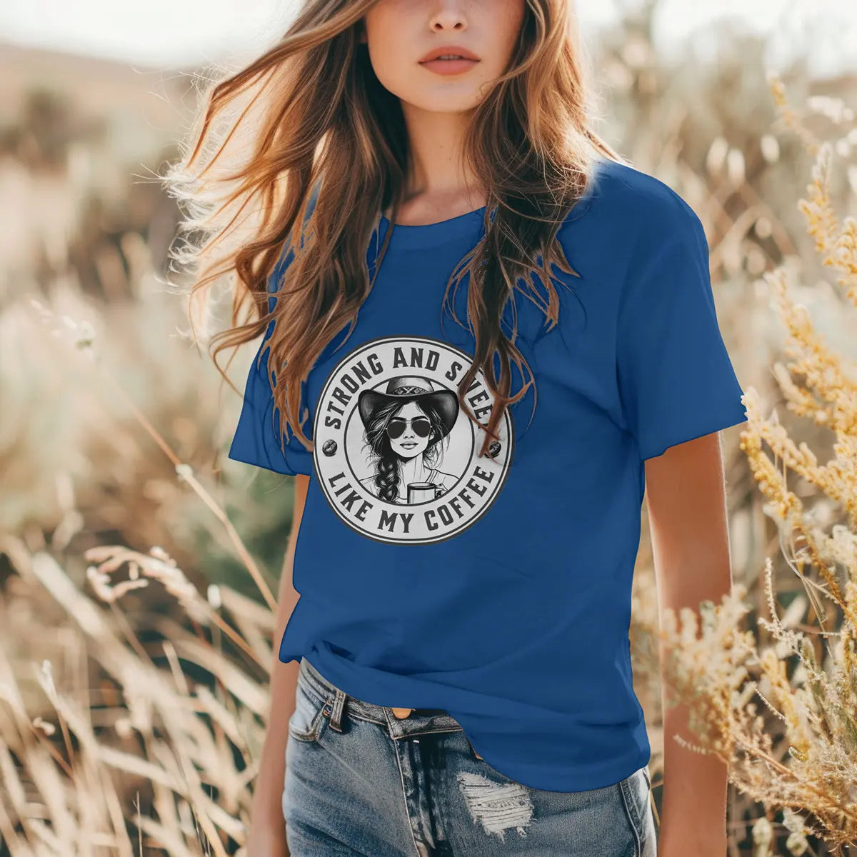 Sweet and Strong T-Shirt – Funny Coffee Lover Tee for Women, Empowering Caffeine Queen Shirt, Bold Morning Gift Idea Printify