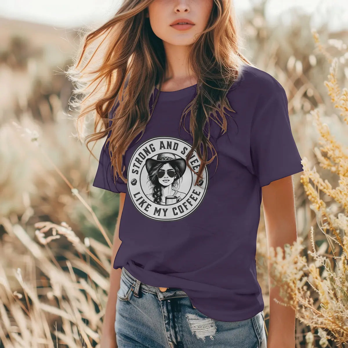 Sweet and Strong T-Shirt – Funny Coffee Lover Tee for Women, Empowering Caffeine Queen Shirt, Bold Morning Gift Idea Printify