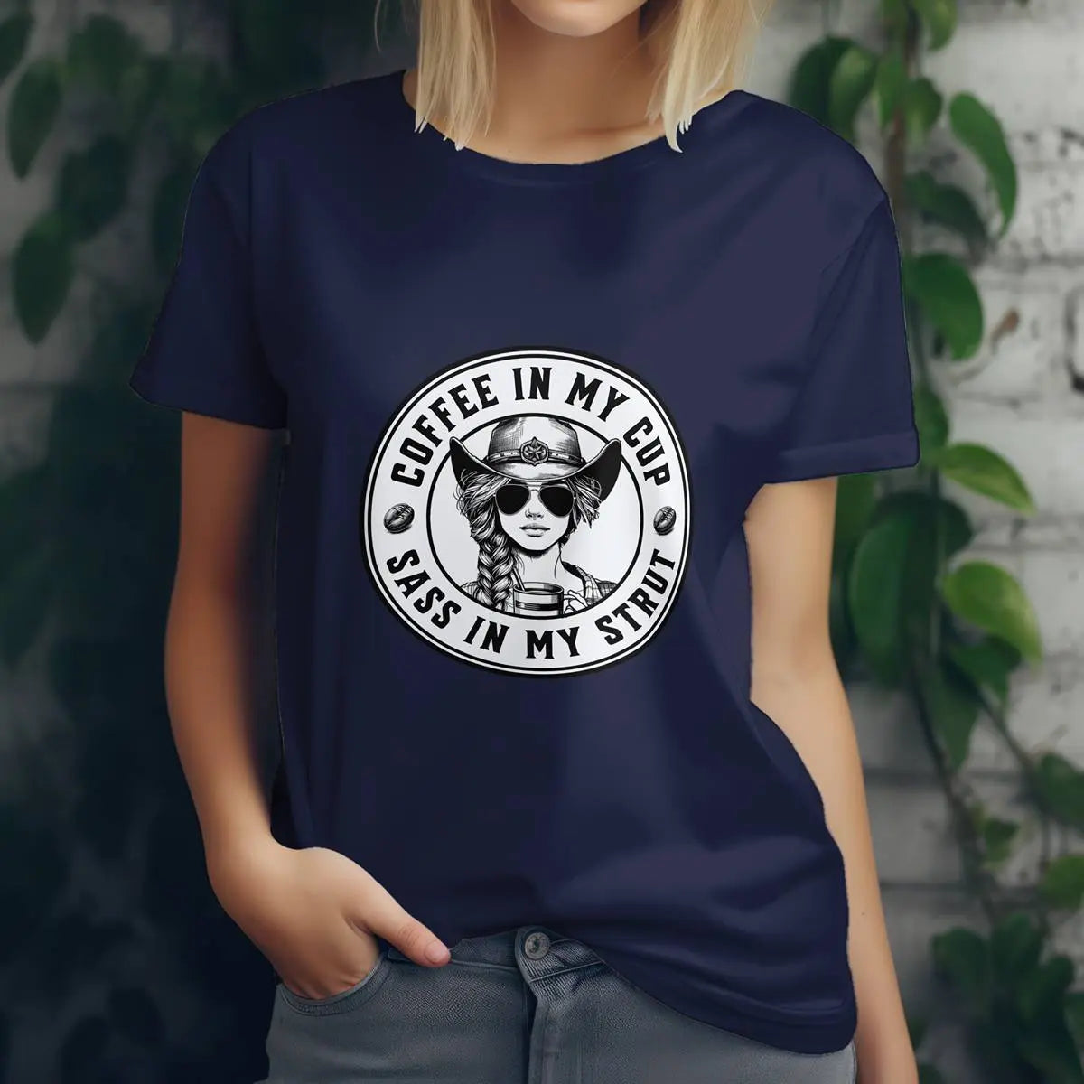 Sass in My Strut T-Shirt – Sassy Cowgirl Coffee T-shirt, Funny Coffee Lover Tee for Women, Sassy Cowgirl Caffeine Queen Shirt, Attitude Gift Idea Printify