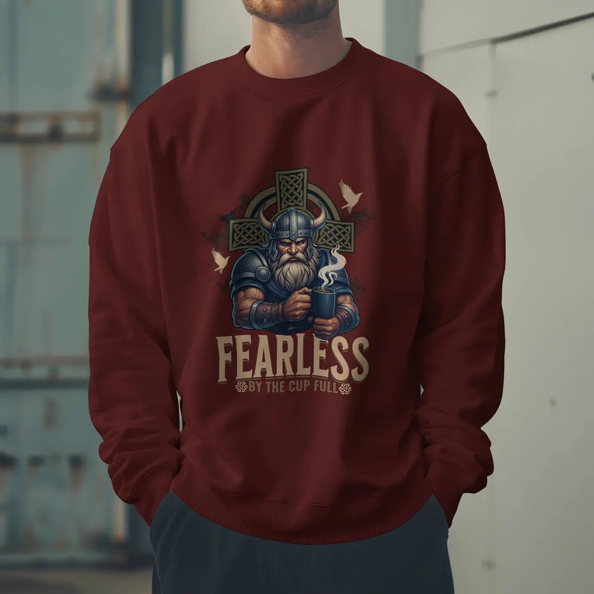 Fearless Viking Coffee Sweatshirt Printify