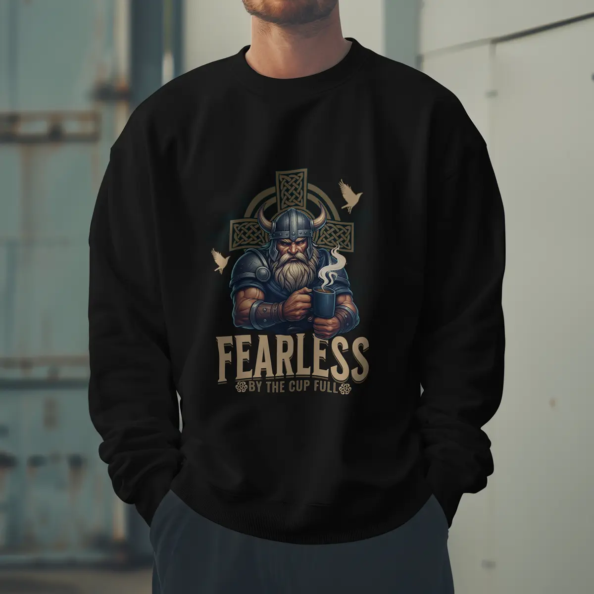 Fearless Viking Coffee Sweatshirt Printify