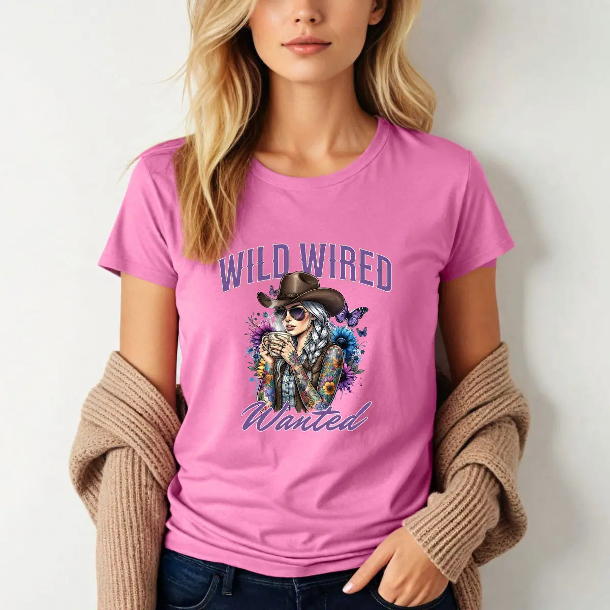 Wild Wired Cowgirl Tee — Boho Cowgirl Graphic Shirt Printify