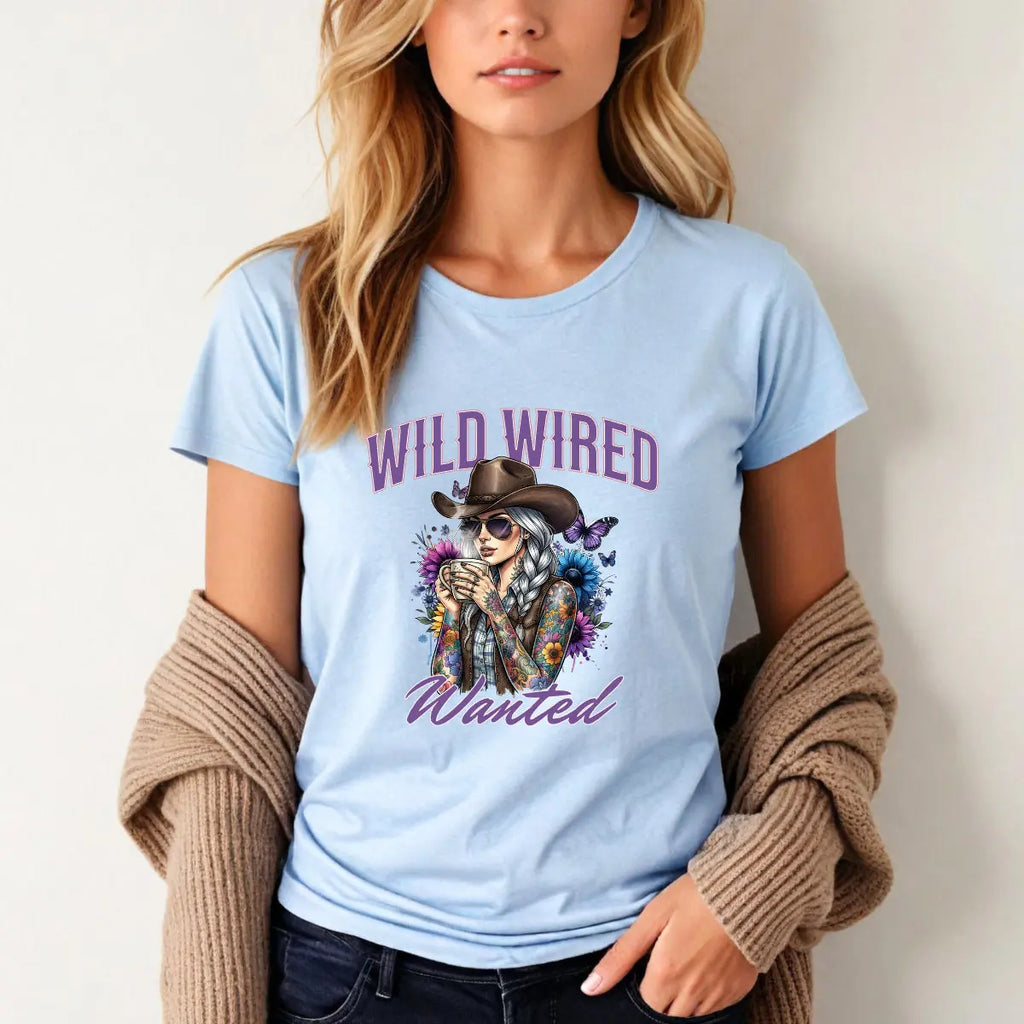 Wild Wired Cowgirl Tee — Boho Cowgirl Graphic Shirt Printify