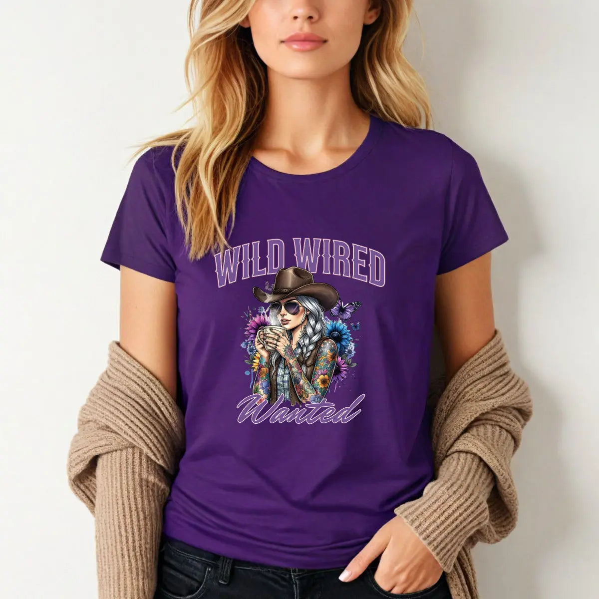 Wild Wired Cowgirl Tee — Boho Cowgirl Graphic Shirt Printify