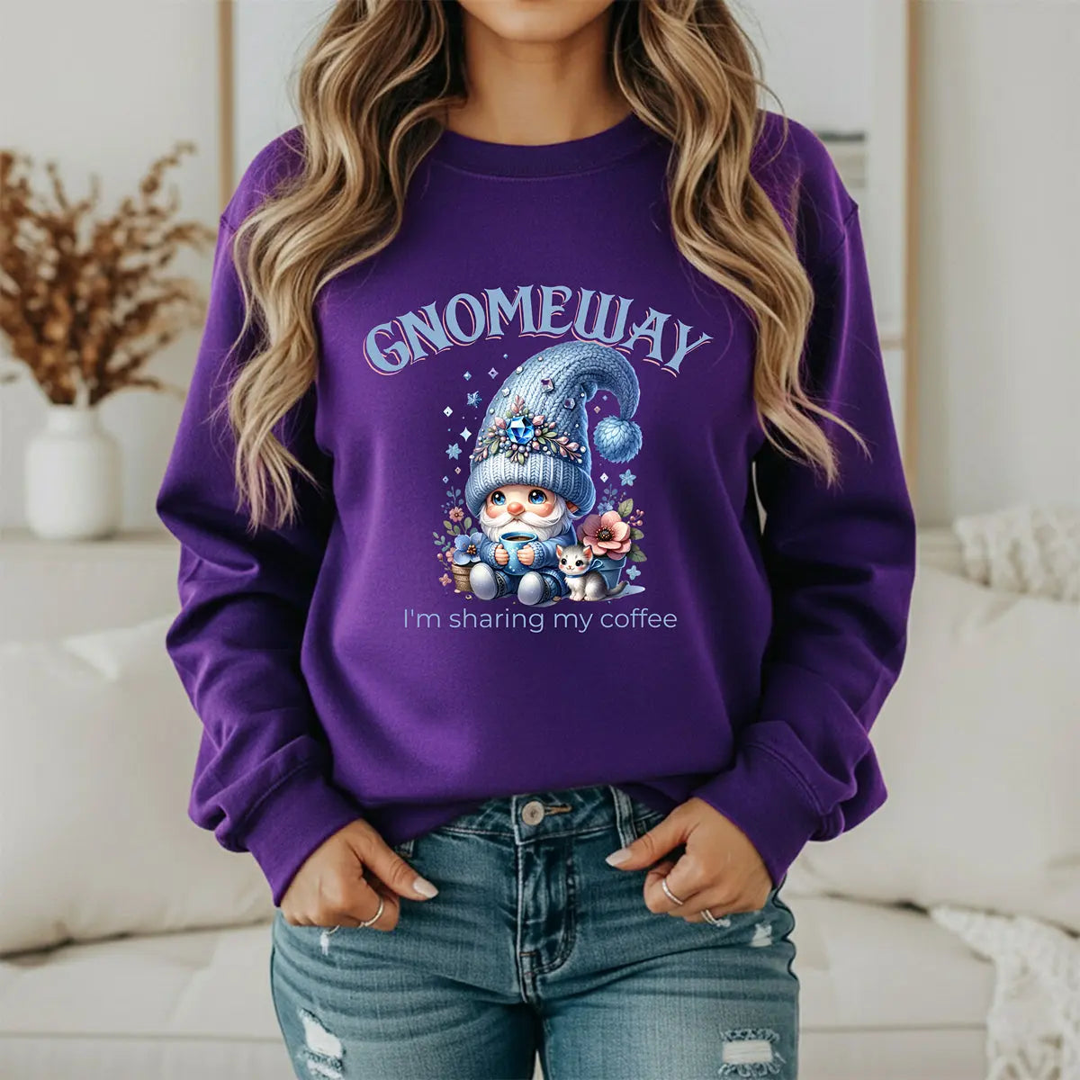 Gnomeway Sweatshirt - I'm Not Sharing My Coffee, Cozy Crewneck, Gift for Coffee Lovers, Casual Pullover, Fall and Winter Fashion Printify