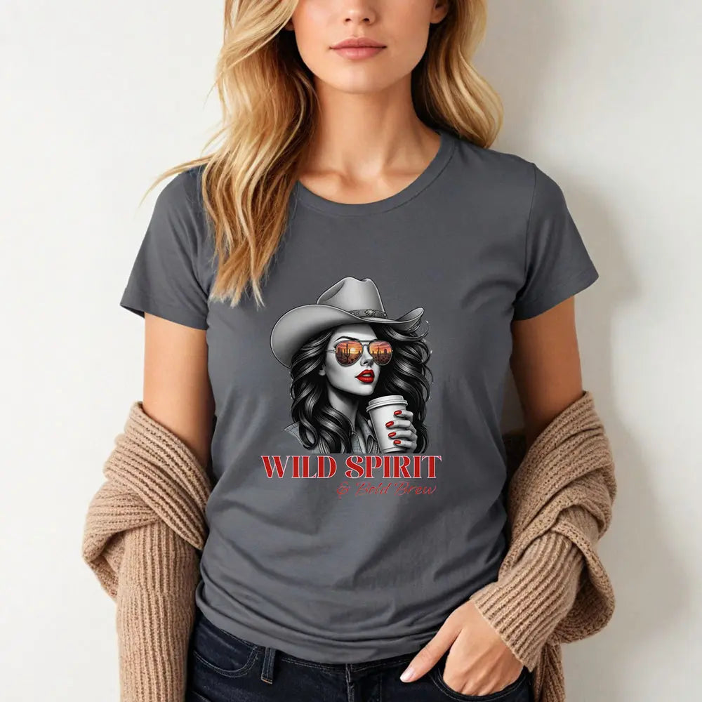 Wild Spirit Tee — Cowgirl Portrait Graphic Shirt Printify