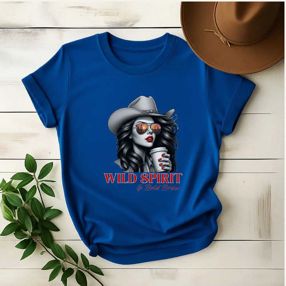 Wild Spirit Tee — Cowgirl Portrait Graphic Shirt Printify