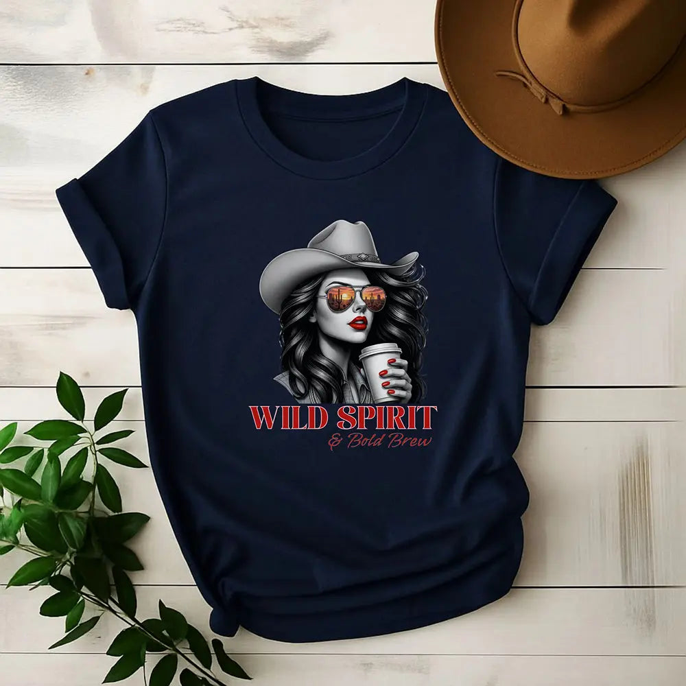 Wild Spirit Tee — Cowgirl Portrait Graphic Shirt Printify