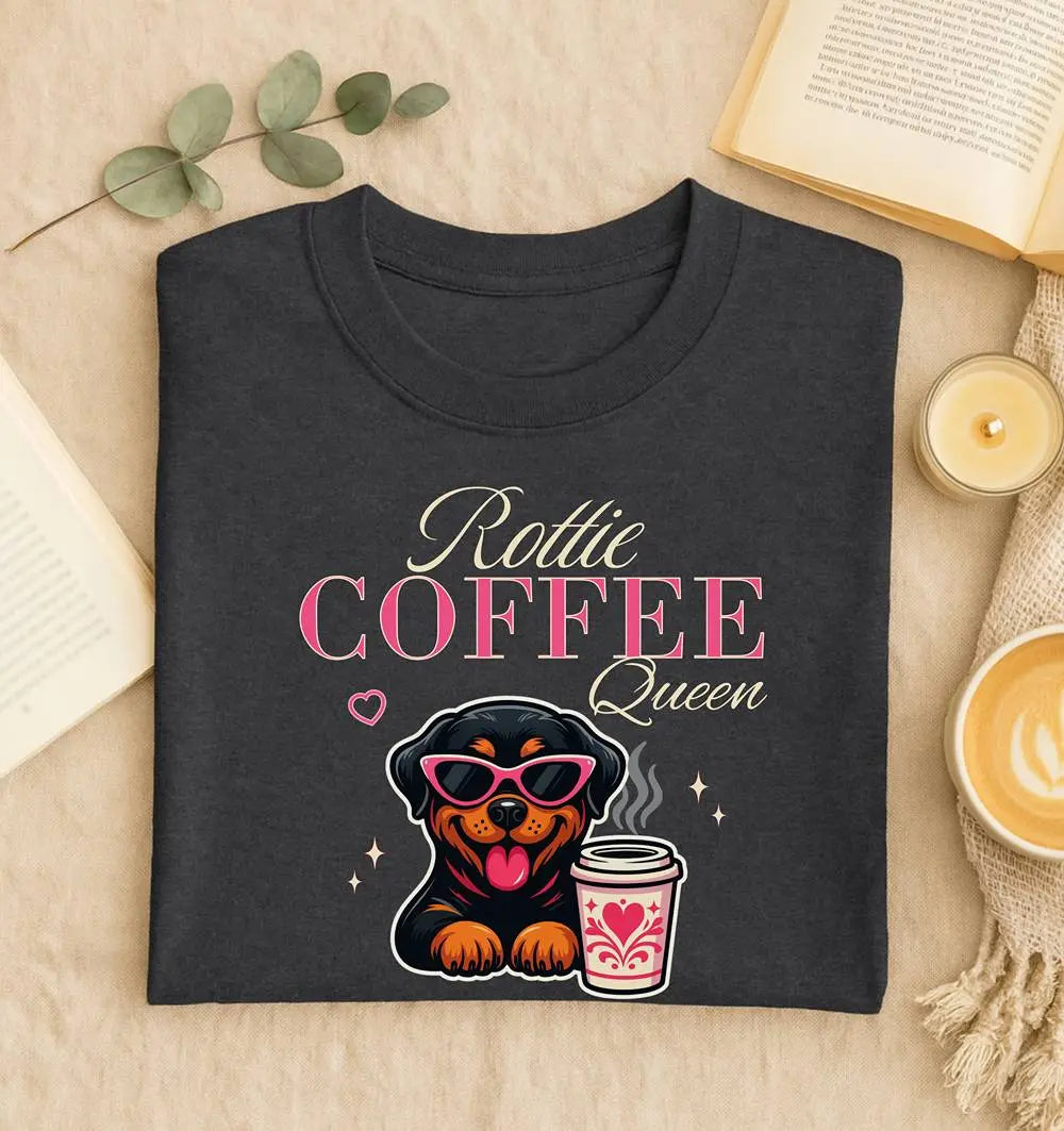 Rottie Coffee Queen Tee Printify