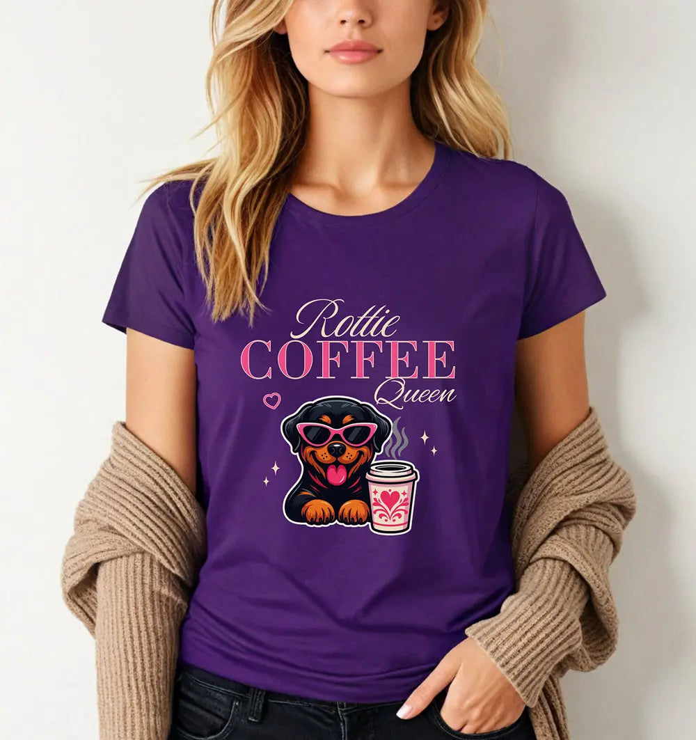 Rottie Coffee Queen Tee Printify
