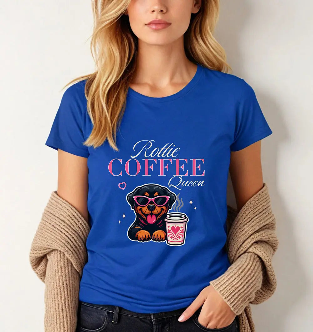 Rottie Coffee Queen Tee Printify